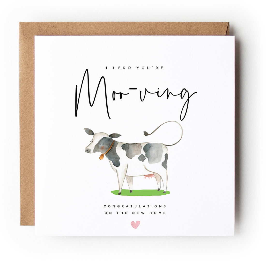 Personalised New Home Card-New Home Card-Moo-ving Day-Welcome New Home-First Home Card-Congratulations New Home Gift-Hand Made Home Card