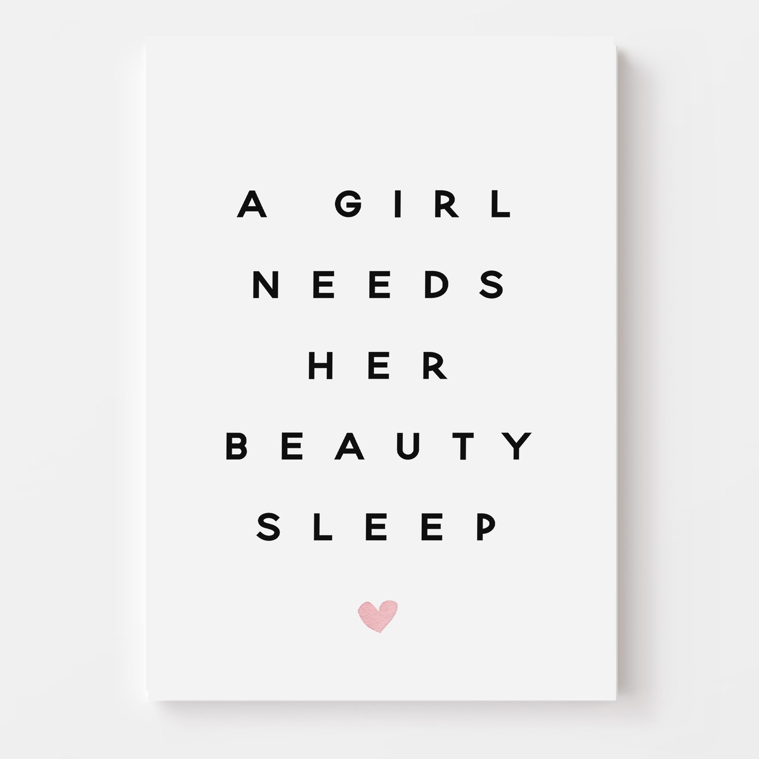 Bedroom Wall Art, Bedroom Decor - A Girl Needs Her Beauty Sleep Quote Print-Art Prints Posters Pictures -Gallery Wall-Dressing Room Print