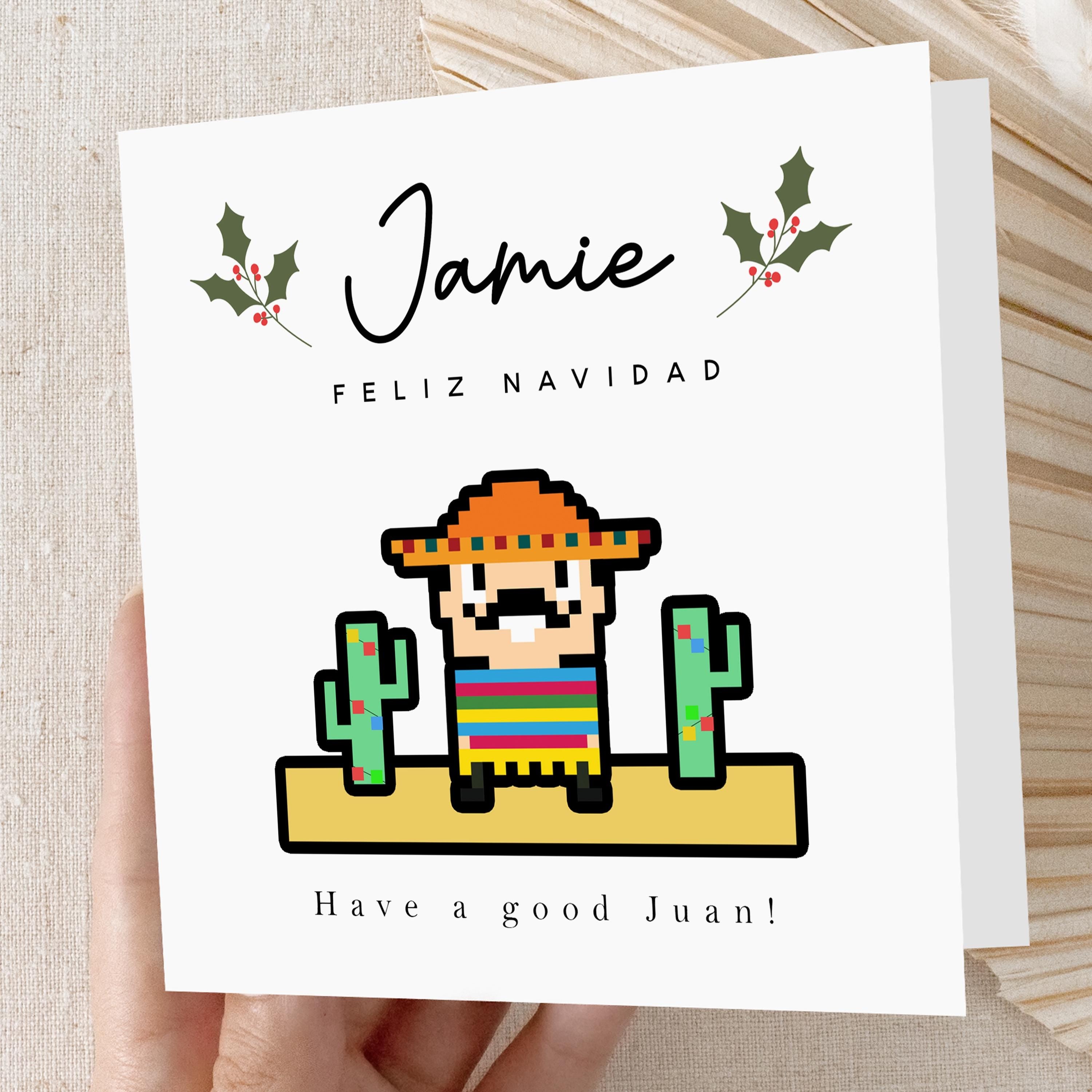 Personalised Christmas Card-Christmas Card For Him ,Family, Friends-Feliz Navidad-Christmas Gift For Family and Friends-Fun Christmas Card