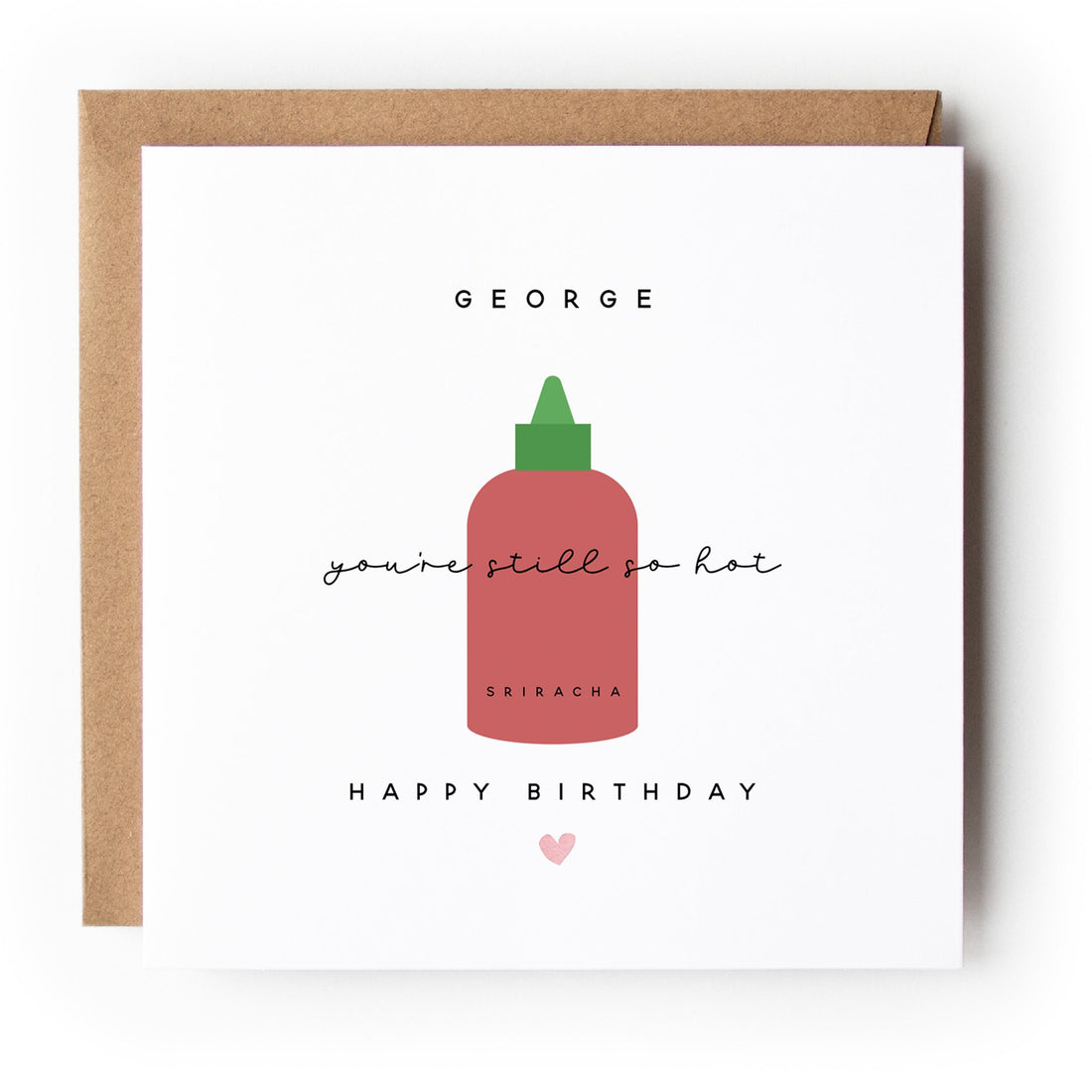 Birthday Card-Personalised Hot Sauce Card- Boyfriend Girlfriend Wife Husband Card-Card For Other Half-Him Her-Kraft Envelope