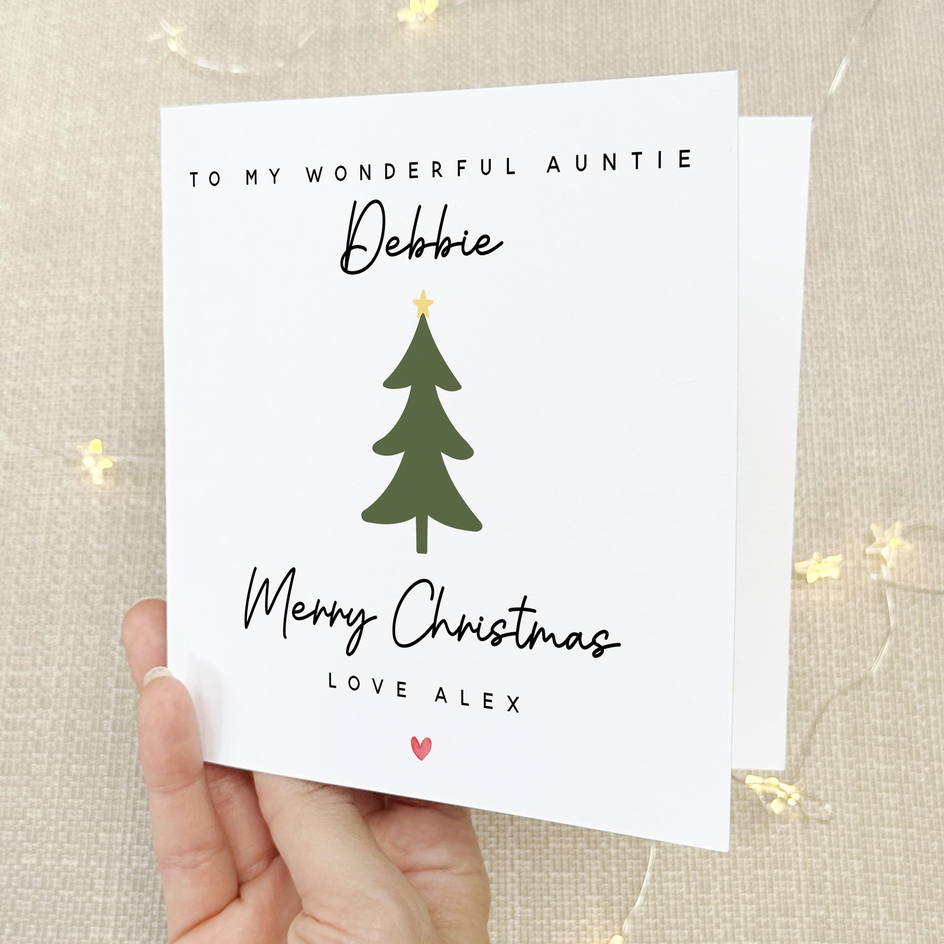 Auntie Christmas Card-Personalised Christmas Card-Christmas Card For Auntie-Aunt Christmas Card-Auntie Christmas Gift-Xmas Card Auntie-Tree