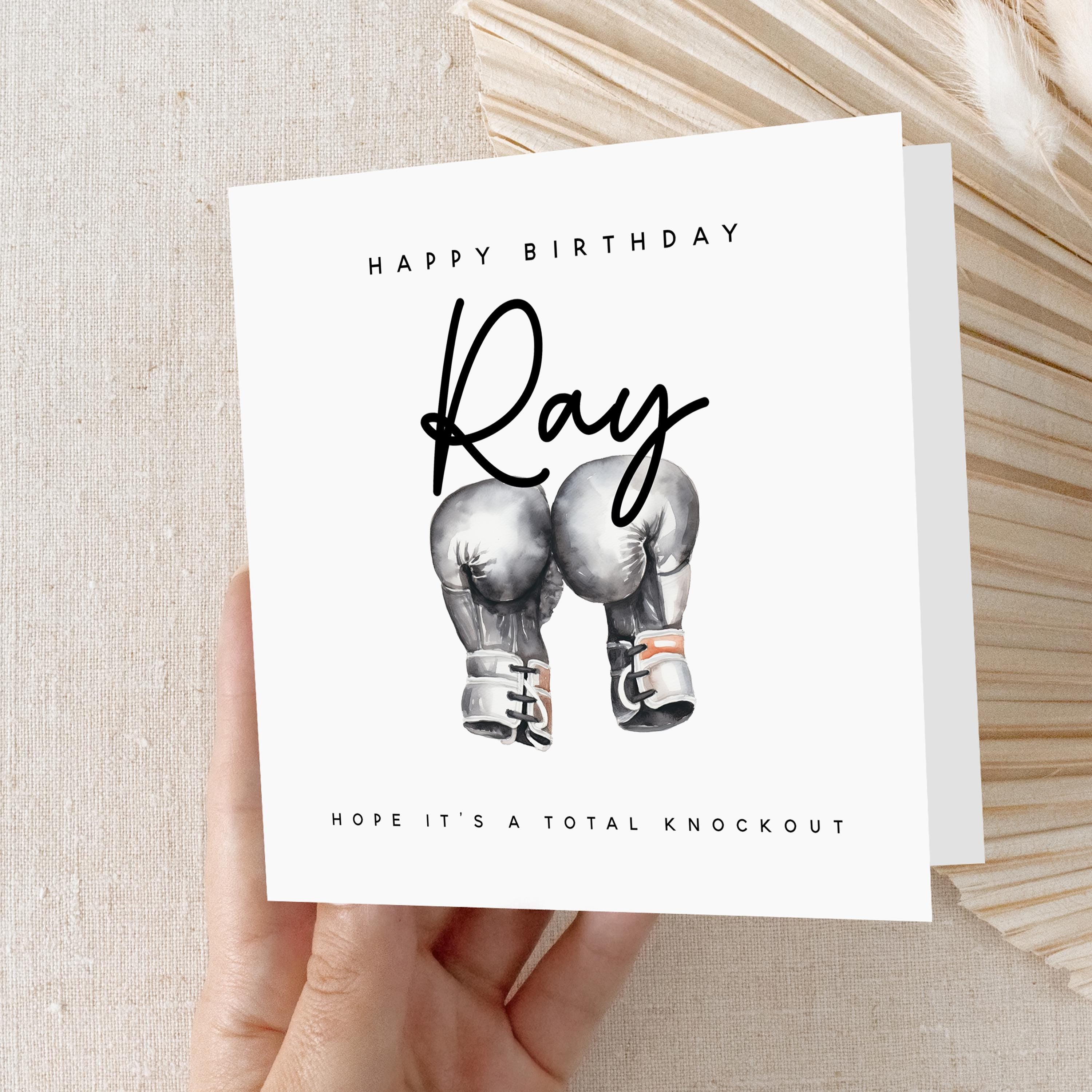 Personalised Birthday Card,Boxing Birthday Card Men,Birthday Card For Son,Husband,Dad,Birthday Gift For Him,MMA Card, Card-Kraft Envelope