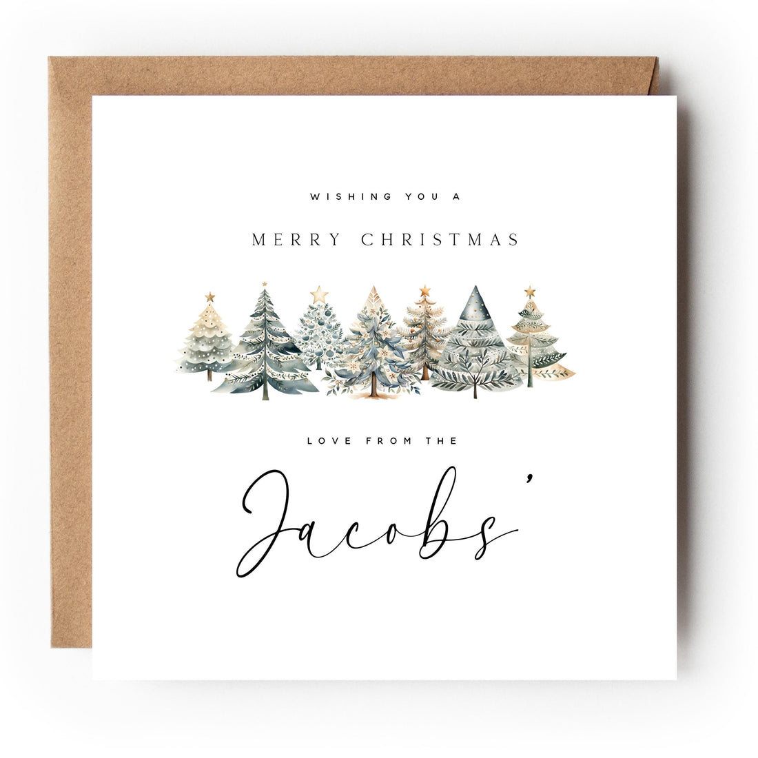 Personalised Christmas Card-Christmas Card For Teacher,Family,Friends-Scand Tree Design-Christmas Gift For Family and Friends-Christmas Tree