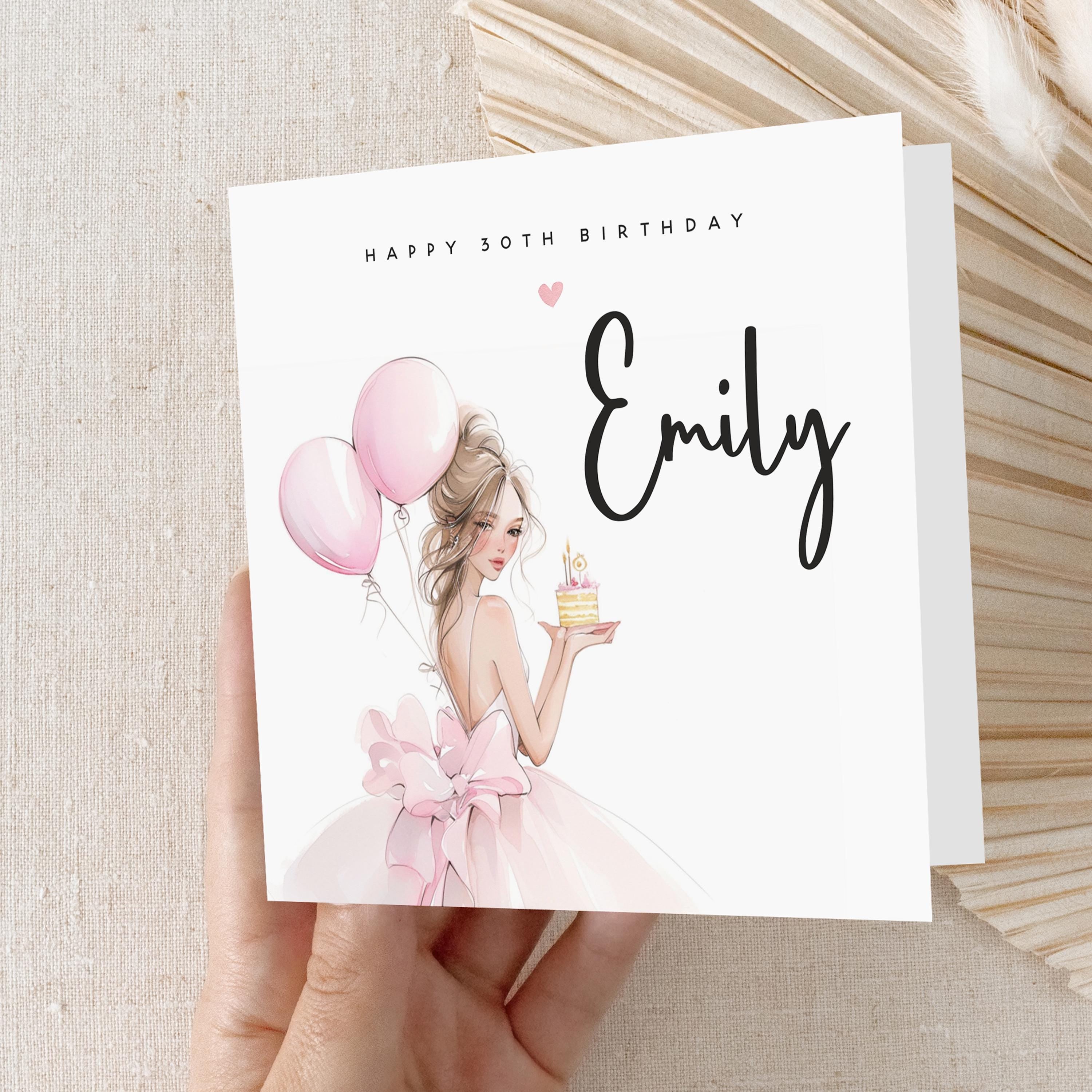 Personalised 30th Birthday Card, Special Milestone Birthday, Thirty , Daughter, Granddaughter, Sister, Niece Birthday, Girls, Kraft Envelope