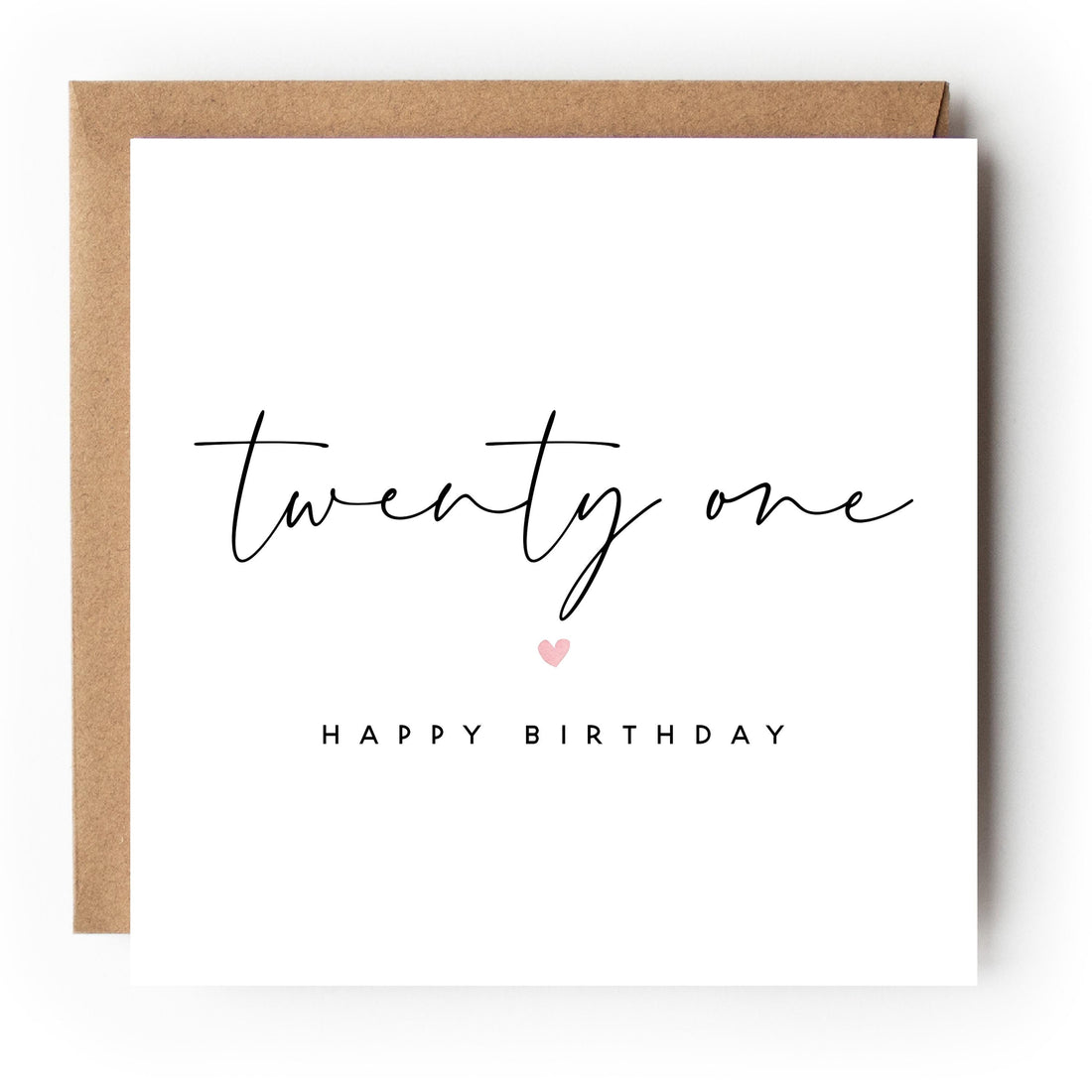 21st Birthday Card, Special Milestone Birthday, Minimal Script Twenty First, Daughter, Granddaughter, Sister, Niece Birthday Card