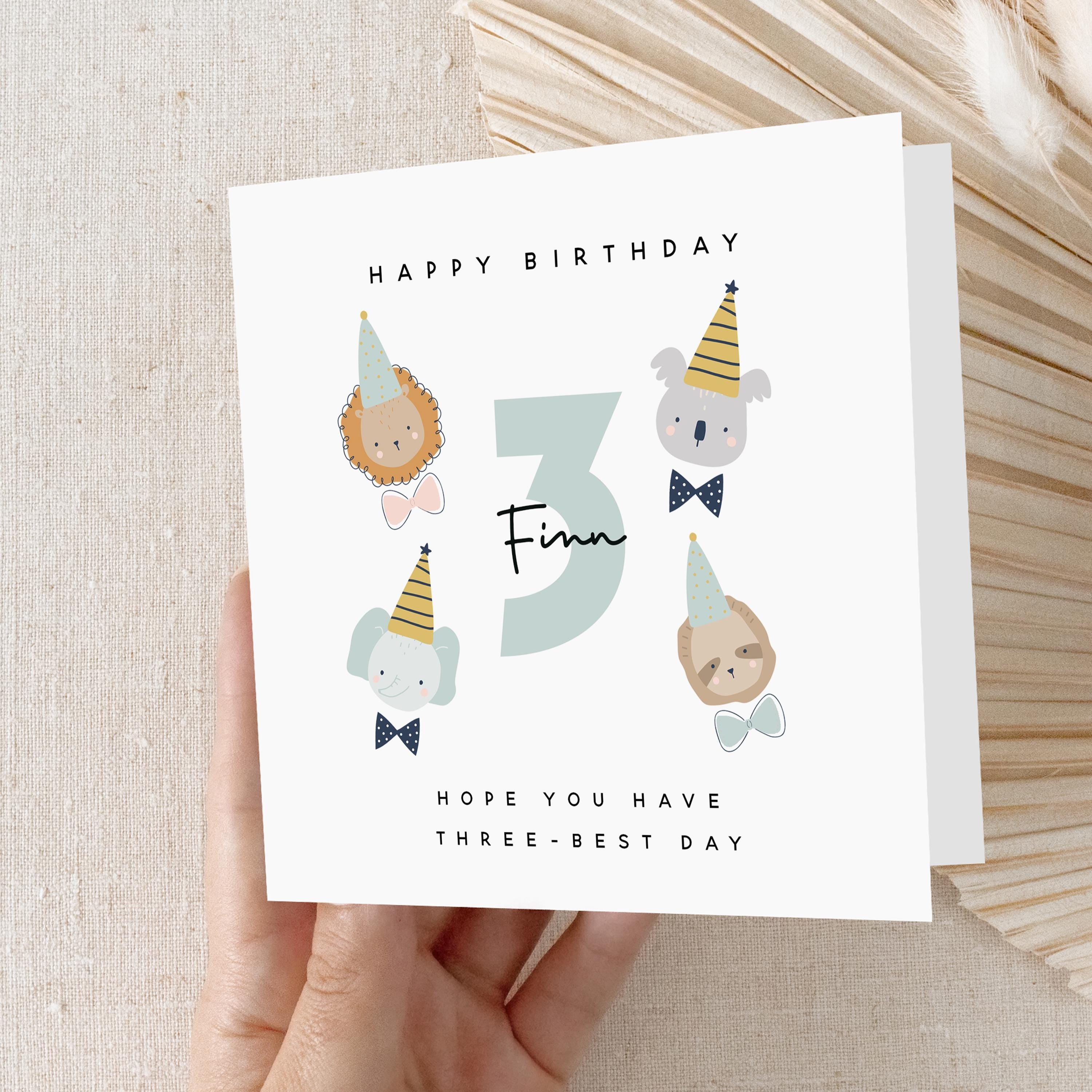 Third Birthday Card, Personalised Children&