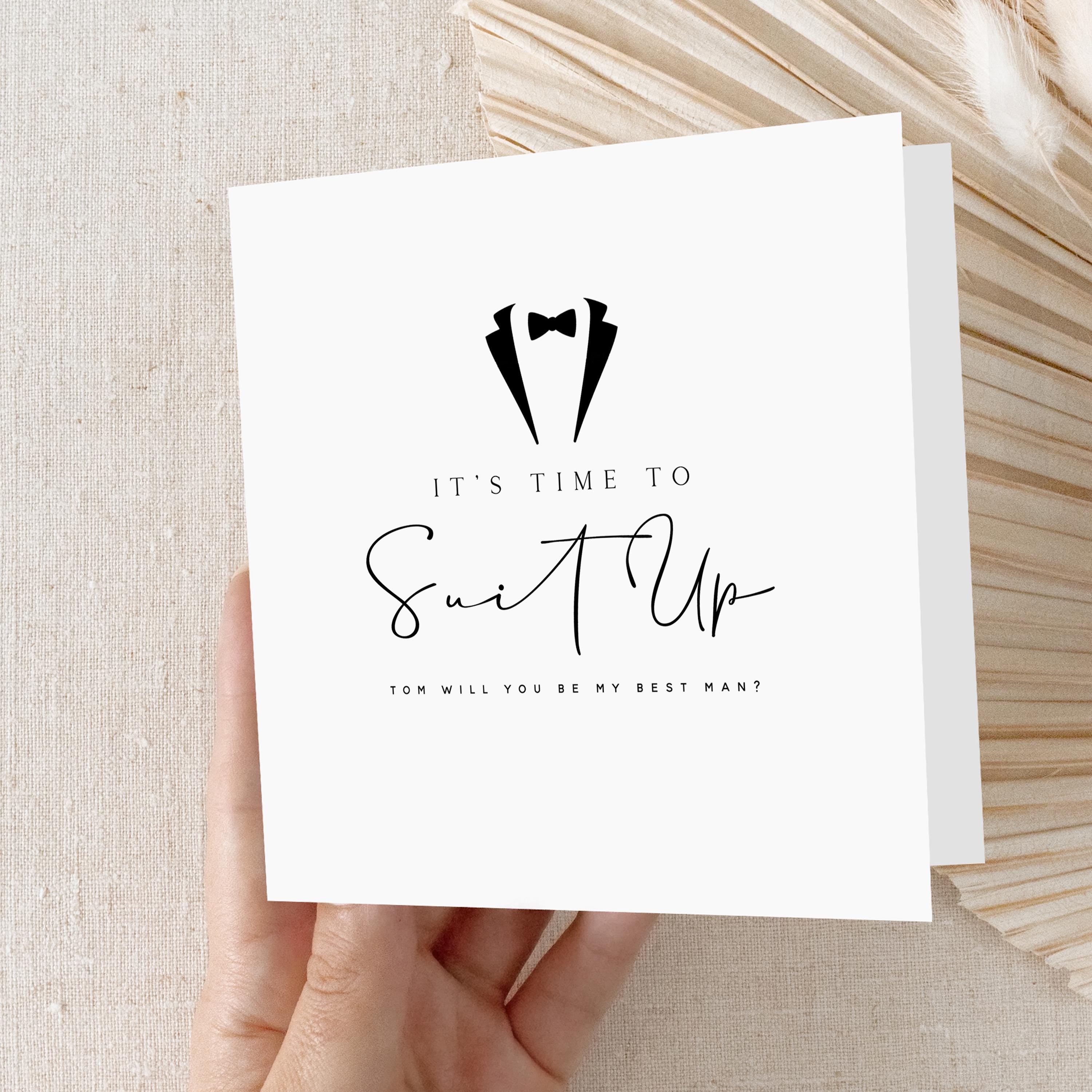 Best Man Wedding Card-Personalised Wedding Day Card-Wedding Proposal-Will You Be My Card-Wedding Party-Groomsman Usher Card-Kraft Envelope