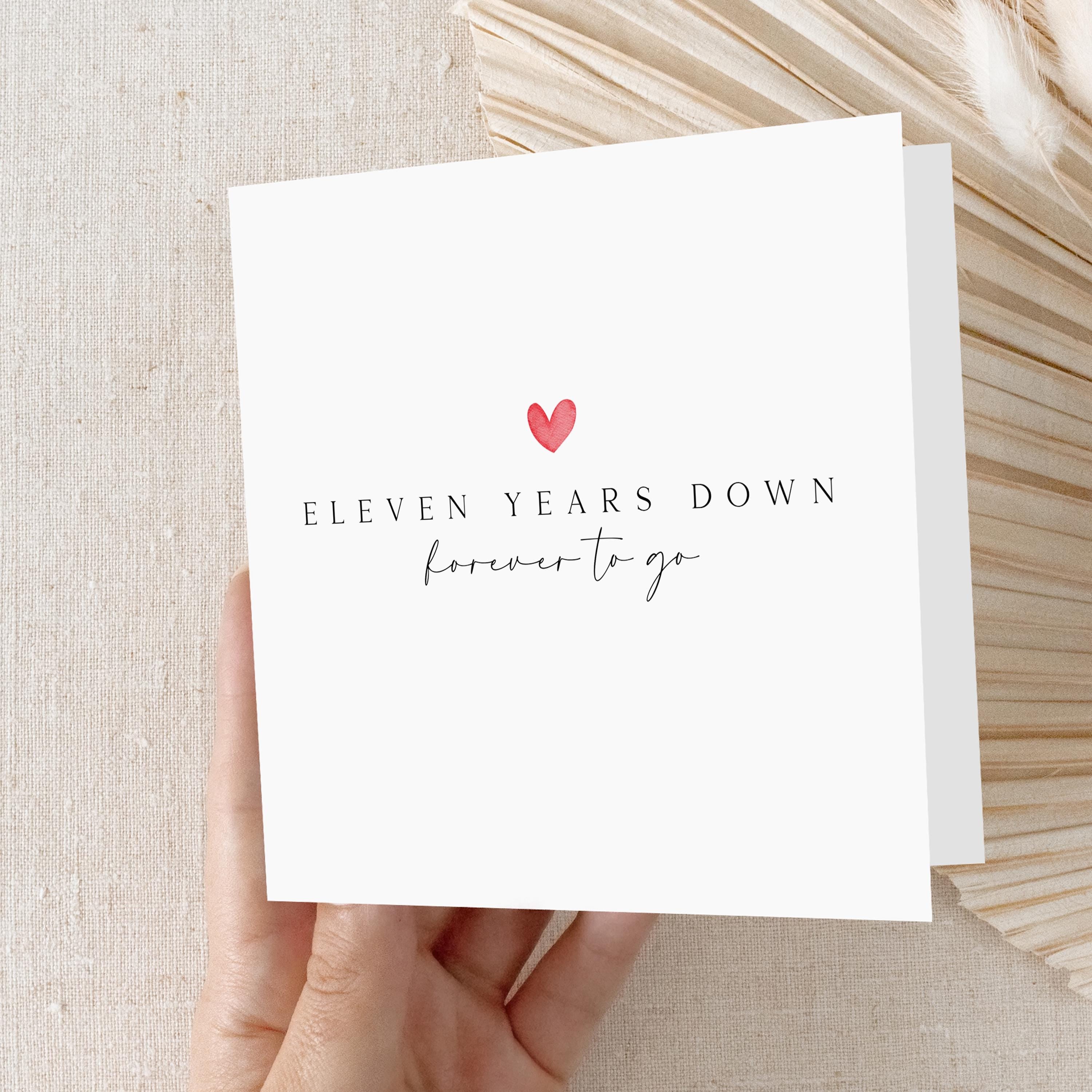 Eleven Year Anniversary Card Personalised-Eleven Years Anniversary Card-Eleven Years Down-11 Year Anniversary Gift-11 Year Anniversary Card