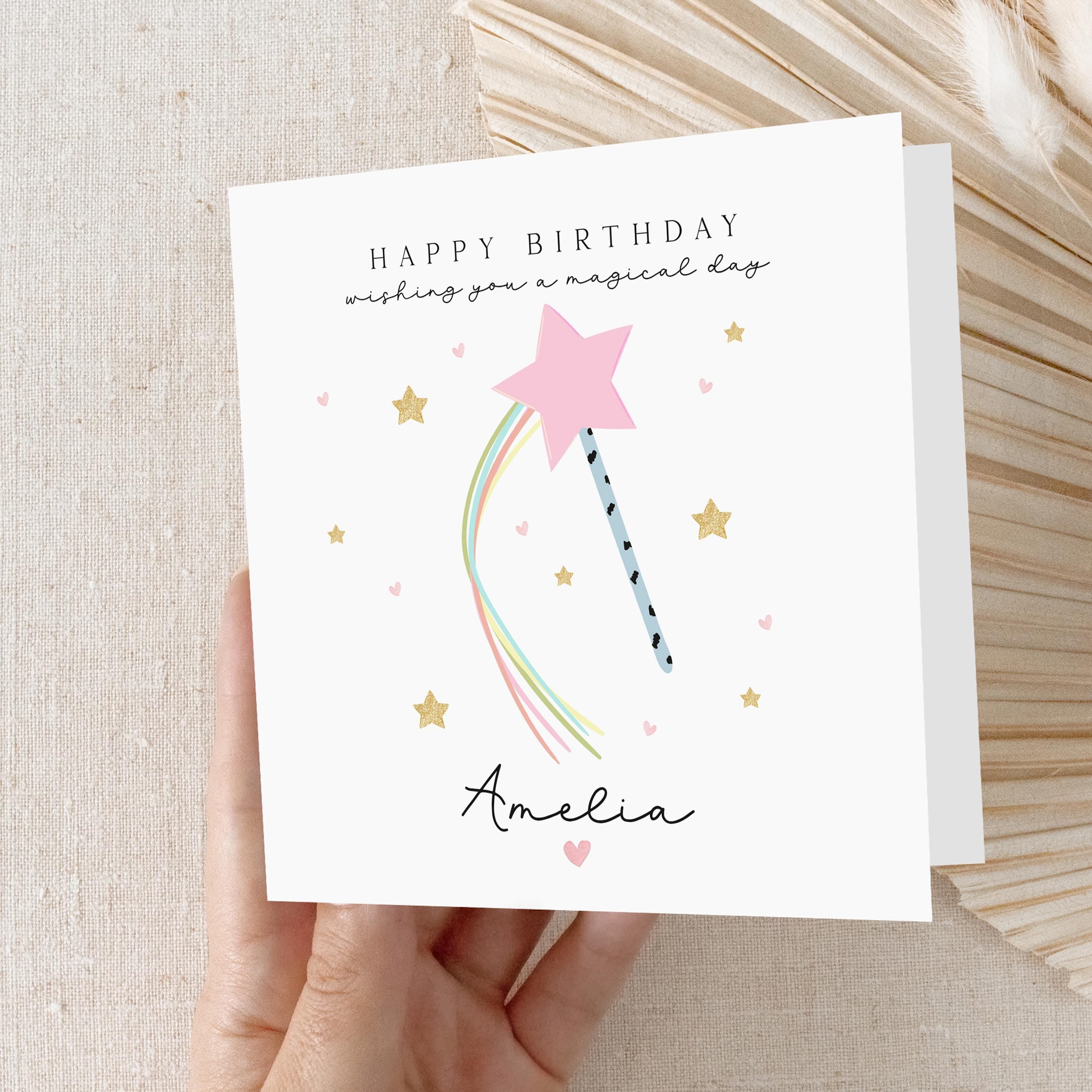 Personalised Birthday Card, Girls Birthday Cards, Happy Birthday, Daughter, Granddaughter, Niece, Sister Birthday Card, Kraft Envelope