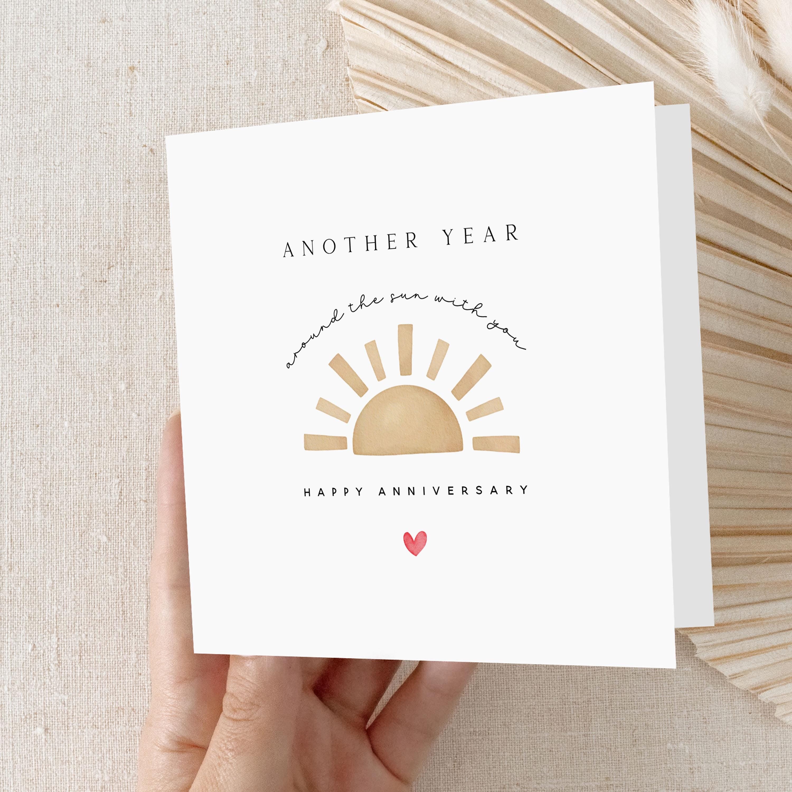 Anniversary Card-Anniversary Card For Husband-Anniversary Card For Wife-Another Year Around The Sun-Anniversary Gift-Card For Her, Him