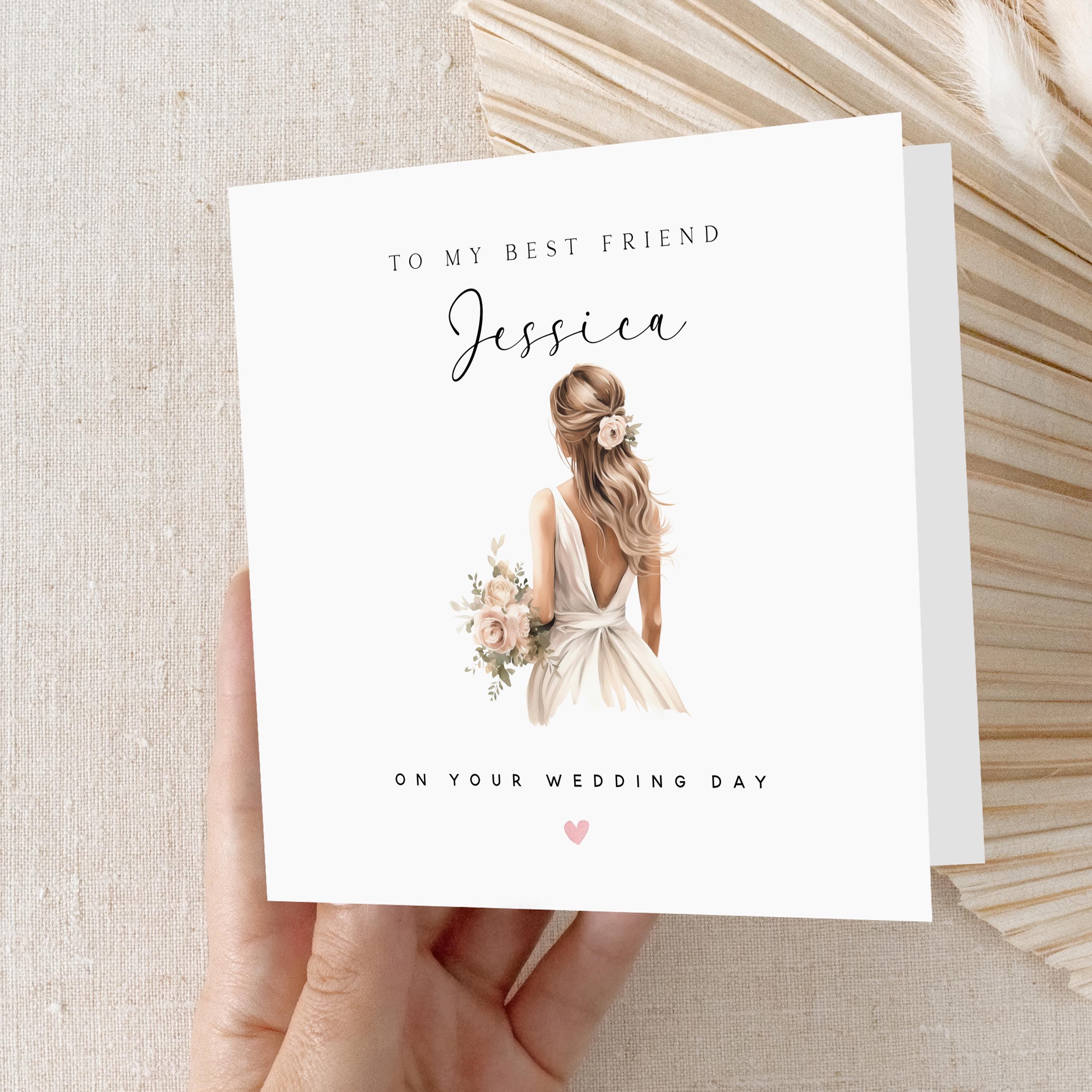 Best Friend Wedding Day Card Personalised, Congratulations on Your Wedding Day Card, Bestie Wedding Card, Wedding Gift, Card For Friend