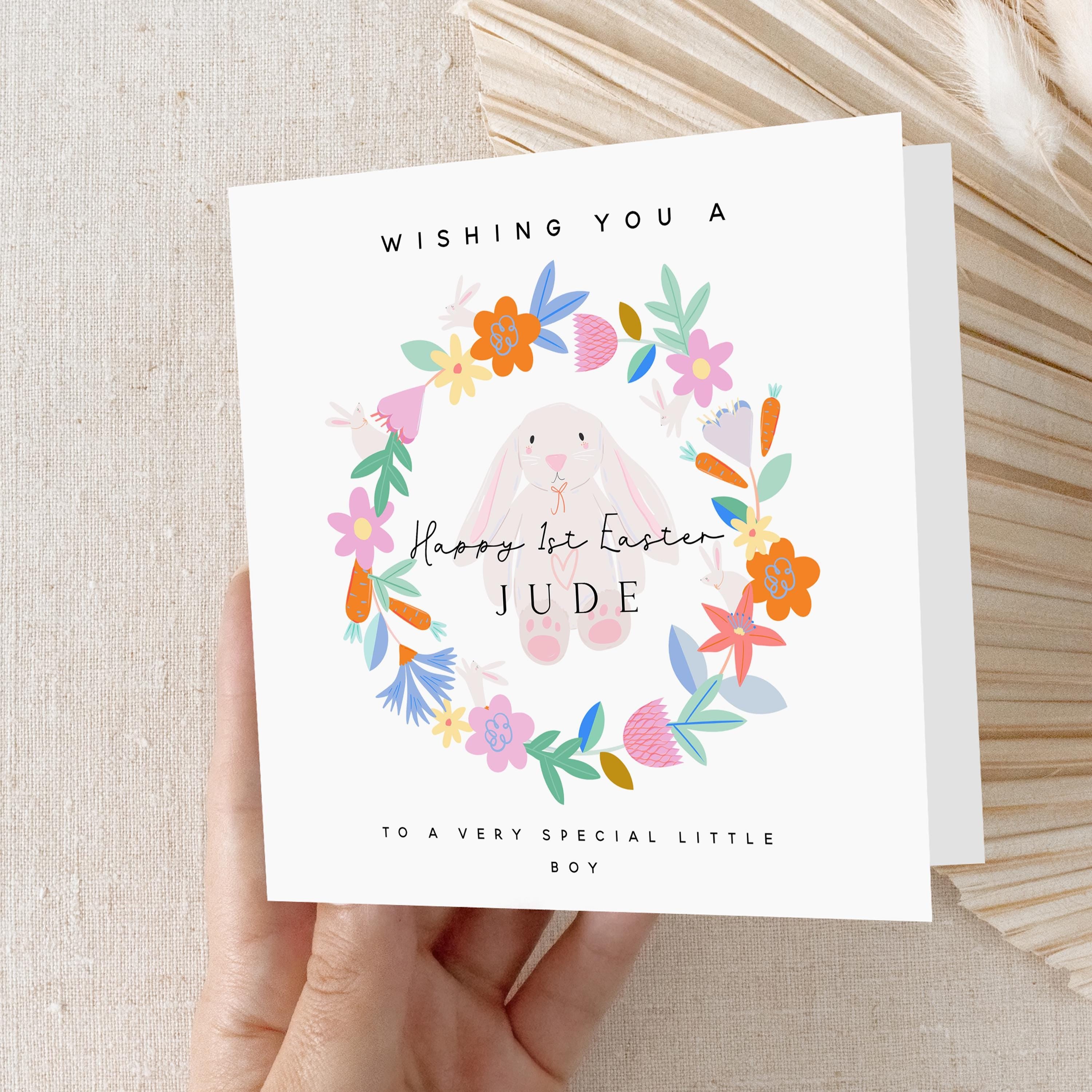 Kids Easter Card Personalised, Easter Card For Children, Card For Son, Nephew, Grandson, Happy Easter Card, Easter Bunny Teddy, Easter Gift