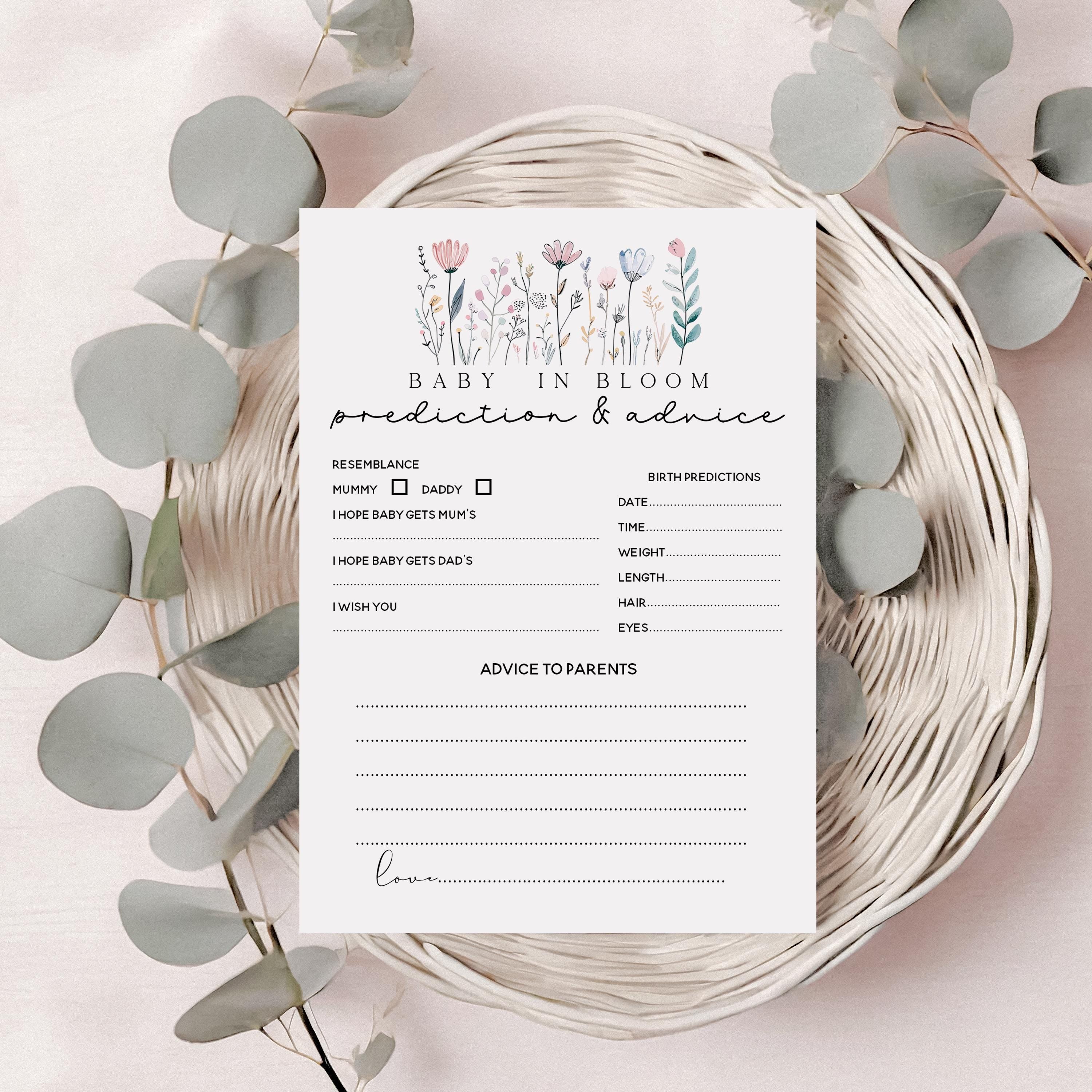 Baby Prediction & Advice Cards Baby In Bloom Cards