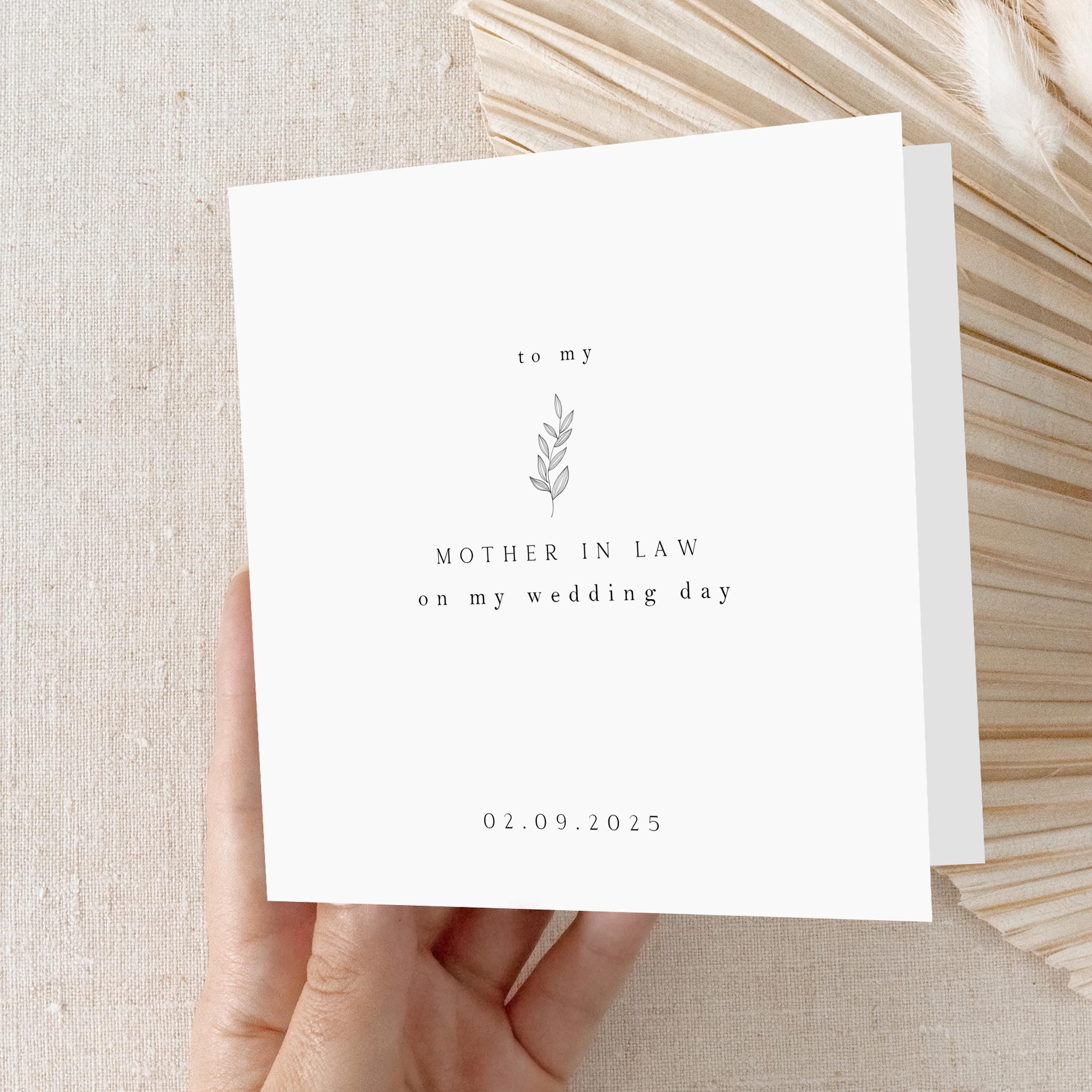 Mother In Law Wedding Day Card-Card For Mother In Law, Wedding Thank You Card, Mother Of The Groom Card, Wedding Day Keepsake Gift, Envelope