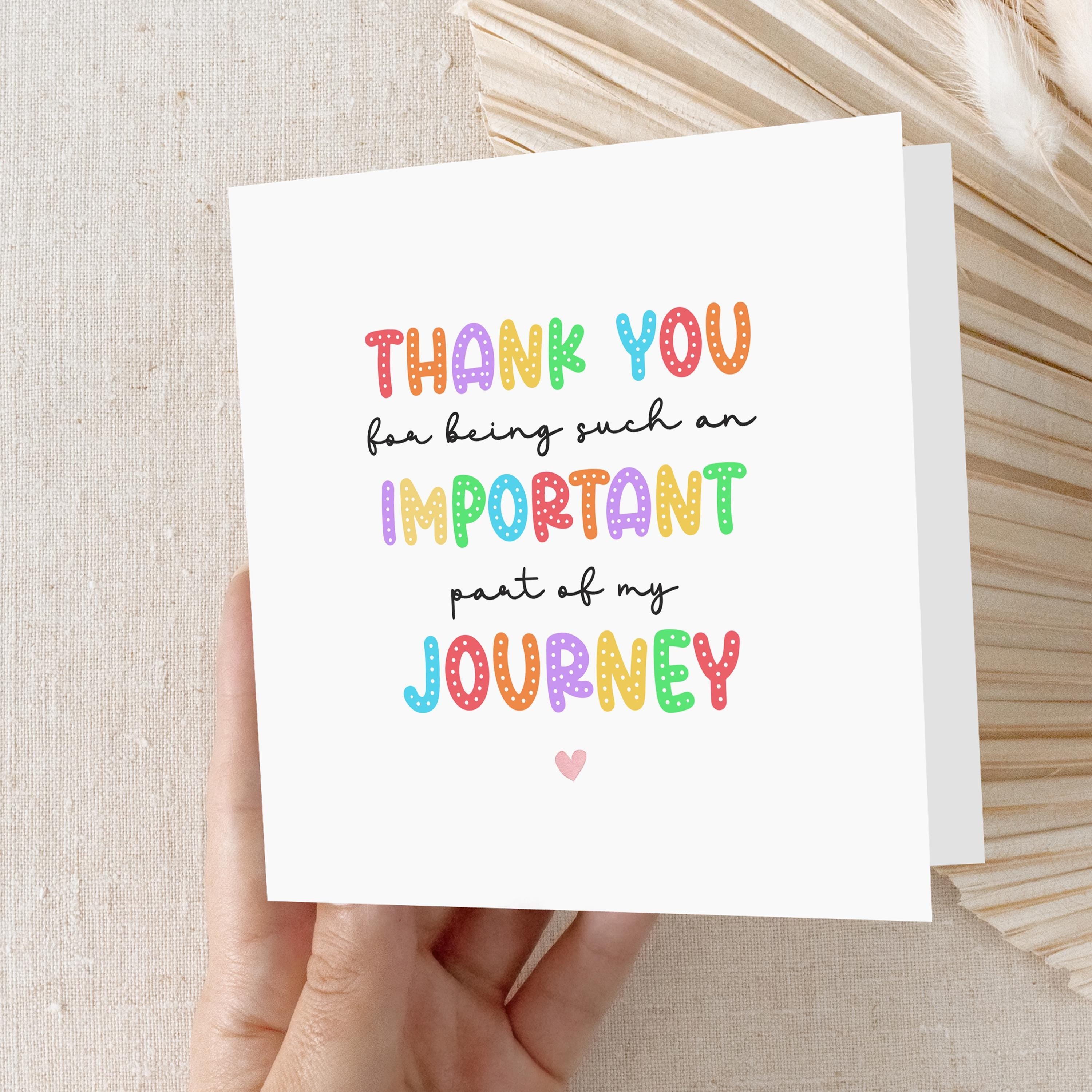 Teacher Thank You Card-Part Of My Journey School Card-Card For Teacher-Teacher Gift-End Of Term Card-Appreciation Card-Handmade