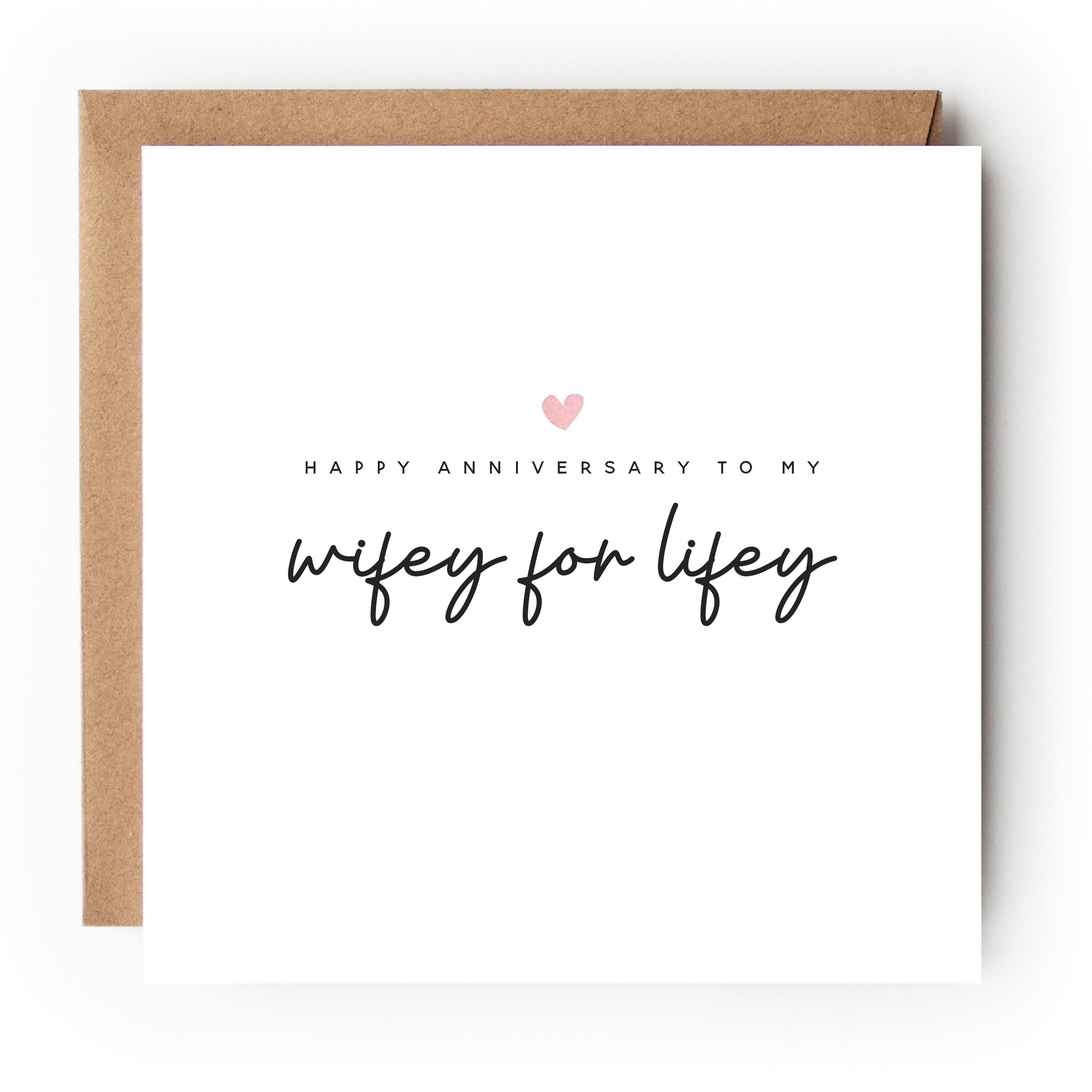 Anniversary Card, Anniversary Card For Wife, Wifey Card, Anniversary Gift For Wife, Happy Anniversary Card, For Her, Kraft Envelope Included