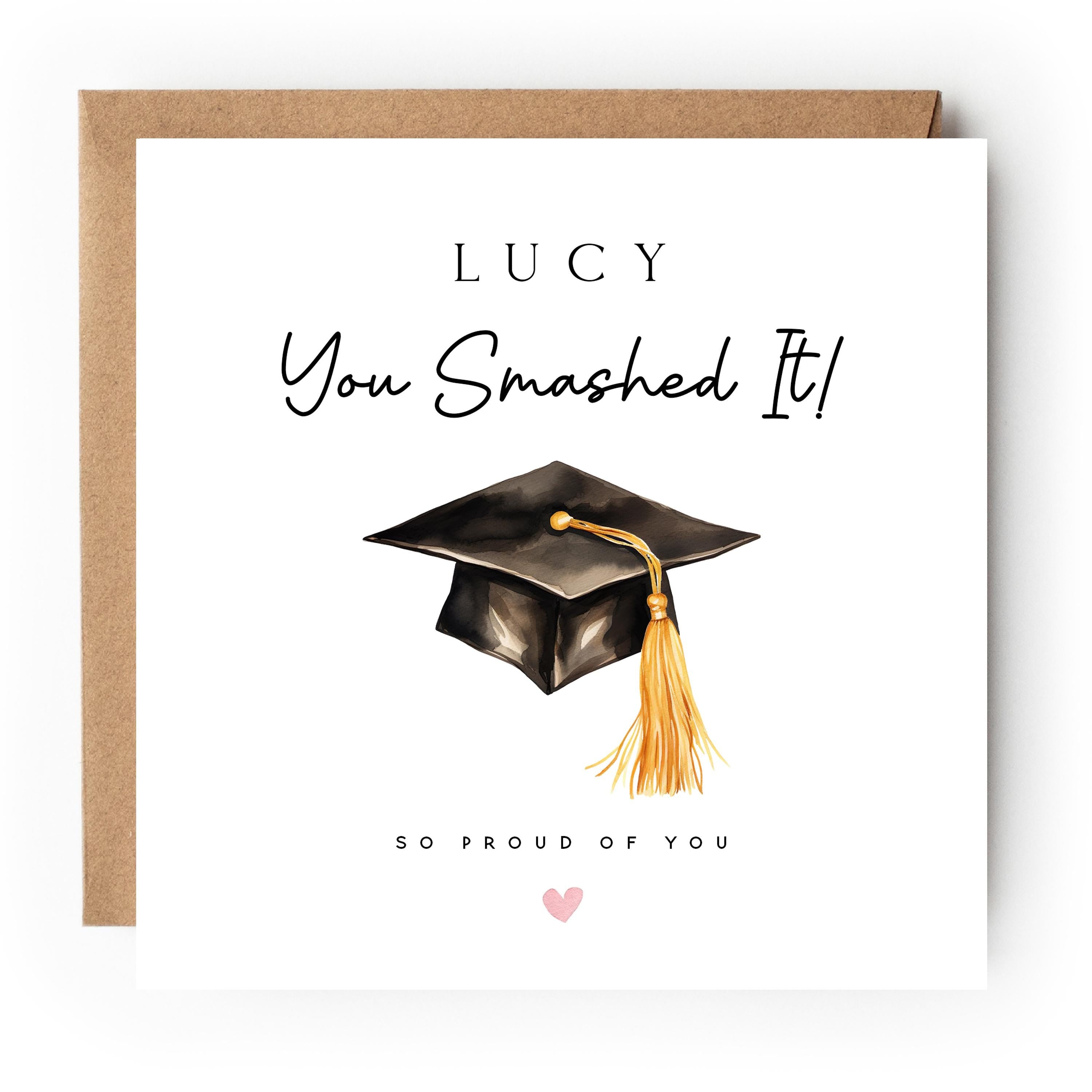 Graduation Card-Personalised Card- You Smashed It - Graduated Card-Well Done-Card For Graduation Day-Card For Son, Daughter, Graduation Gift