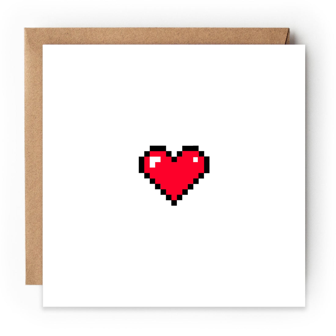 Anniversary Card 8 Bit Heart- Gamer Anniversary Card- Handmade Card -Anniversary Gift- Wife, Husband, Girlfriend, Boyfriend Anniversary Card