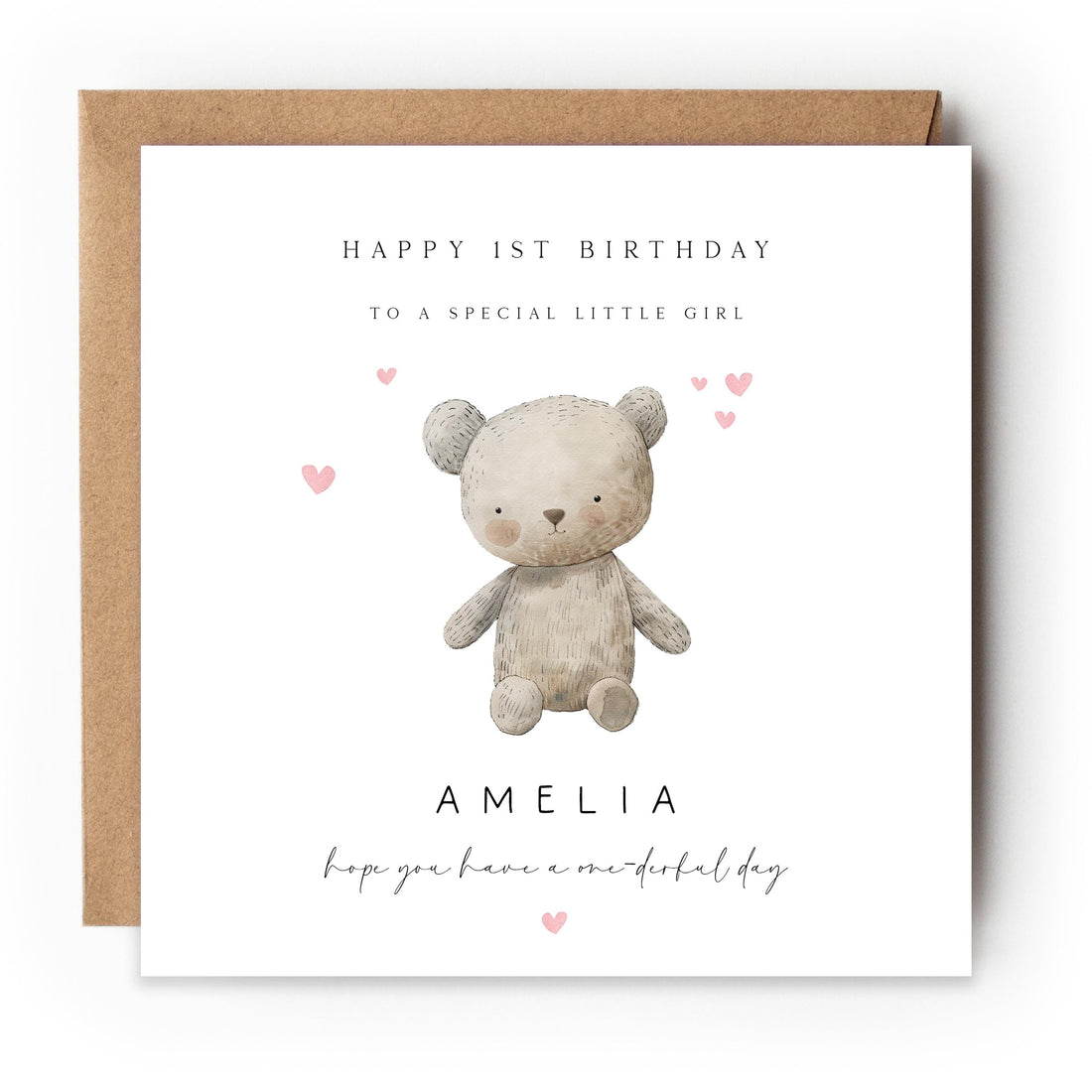 Personalised 1st Birthday Card, Teddy Bear ,Children&