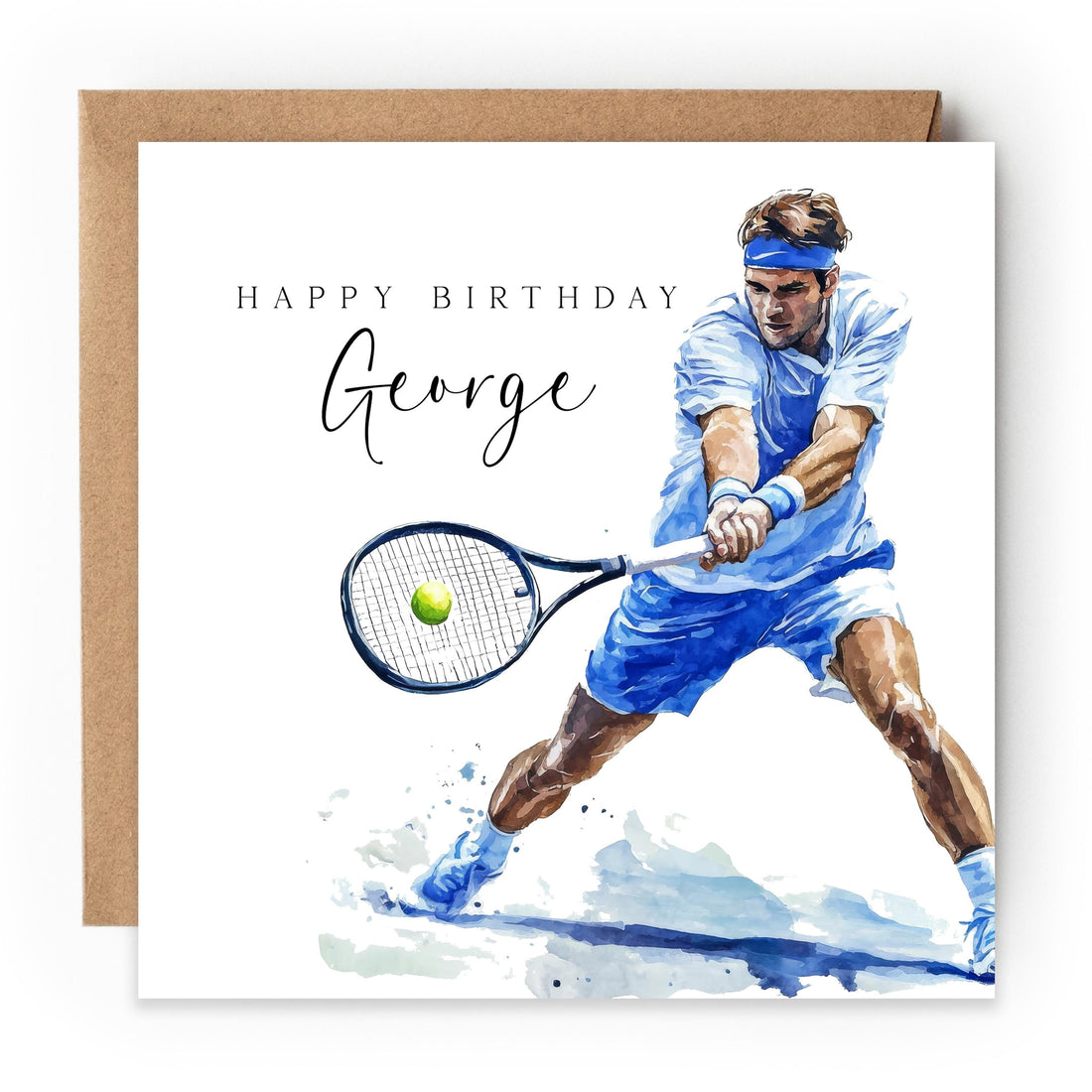 Personalised Birthday Card, Tennis Card Men, Son, Birthday Card For Husband, Dad, Uncle, Friend ,Birthday Gift, Tennis Card- Handmade Style1