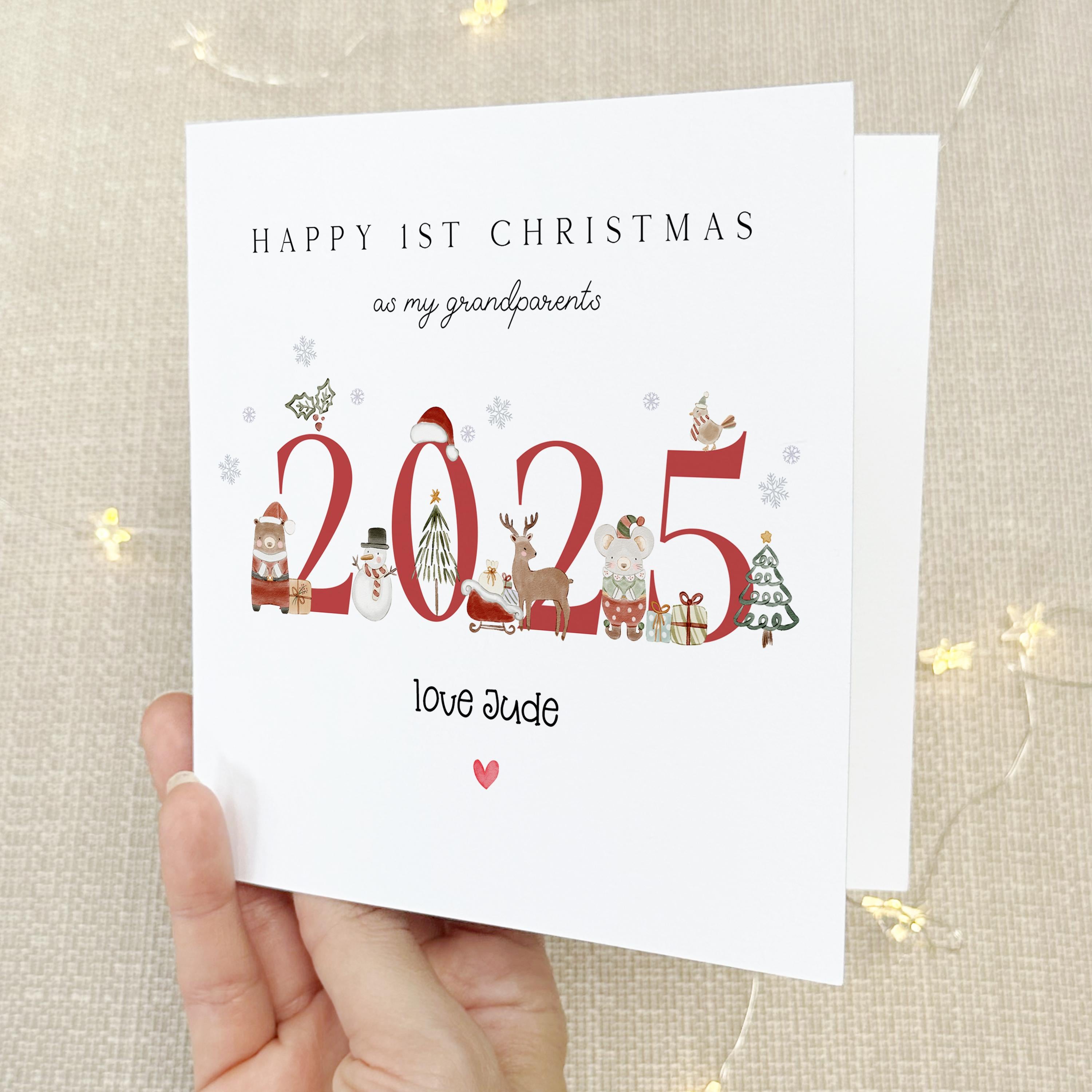 First Christmas As My Grandparents Card,Grandparents Christmas Card,Xmas Card For Nan,First Christmas As Granddad,Card For Grandma,From Baby