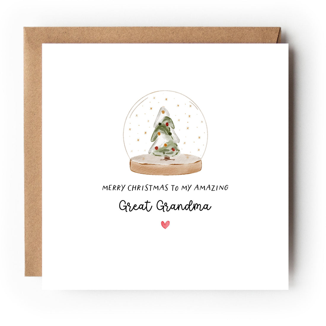 Great Grandma Christmas Card-Personalised Christmas Card-Christmas Card For Great Grandma Great Nanna Granny -Great Gran - Snowglobe Doodle