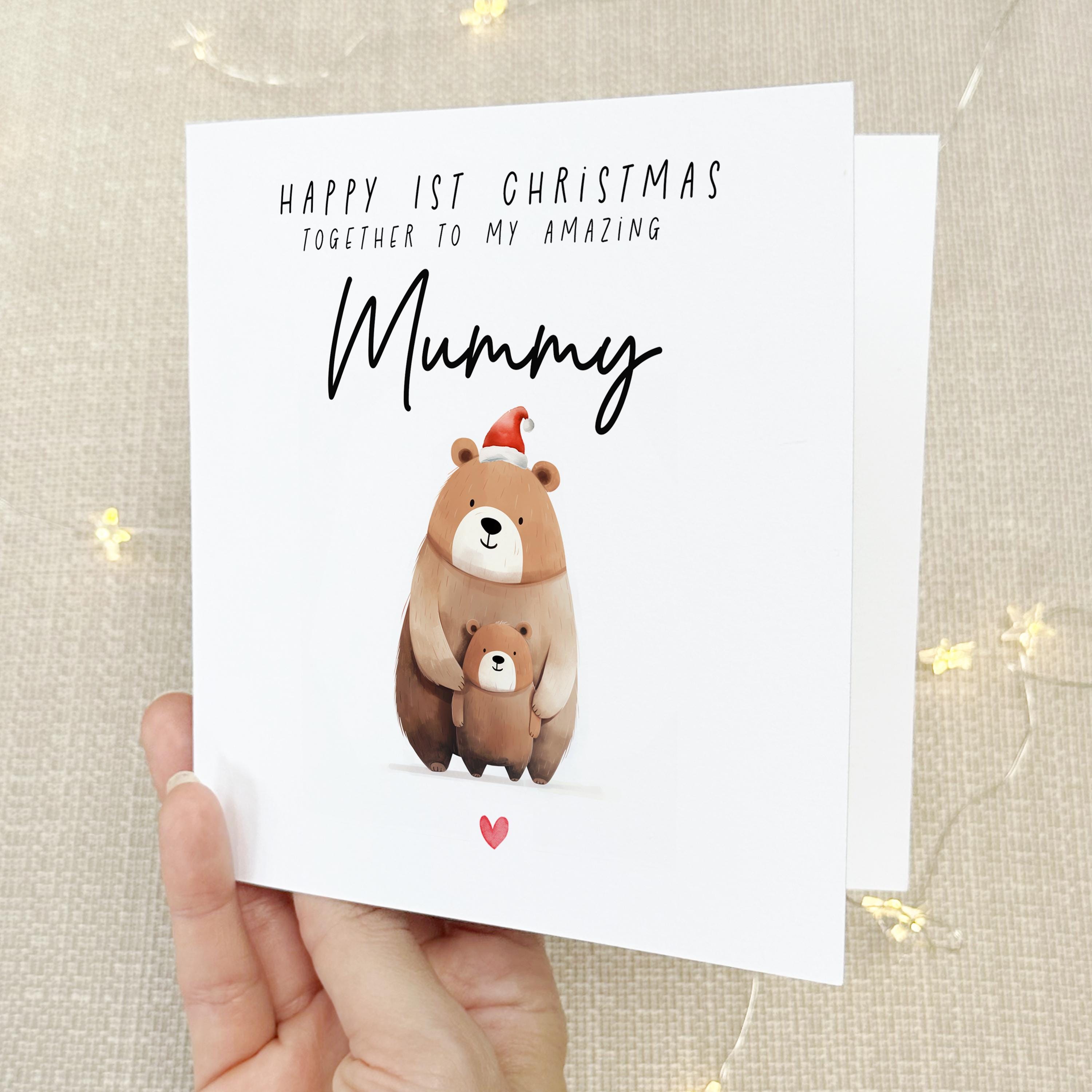 First Christmas As My Mummy Card, Xmas Card For Mum, First Christmas As Mum, Christmas Card For Her, Cute Bear Card, Card From Baby,1st Xmas