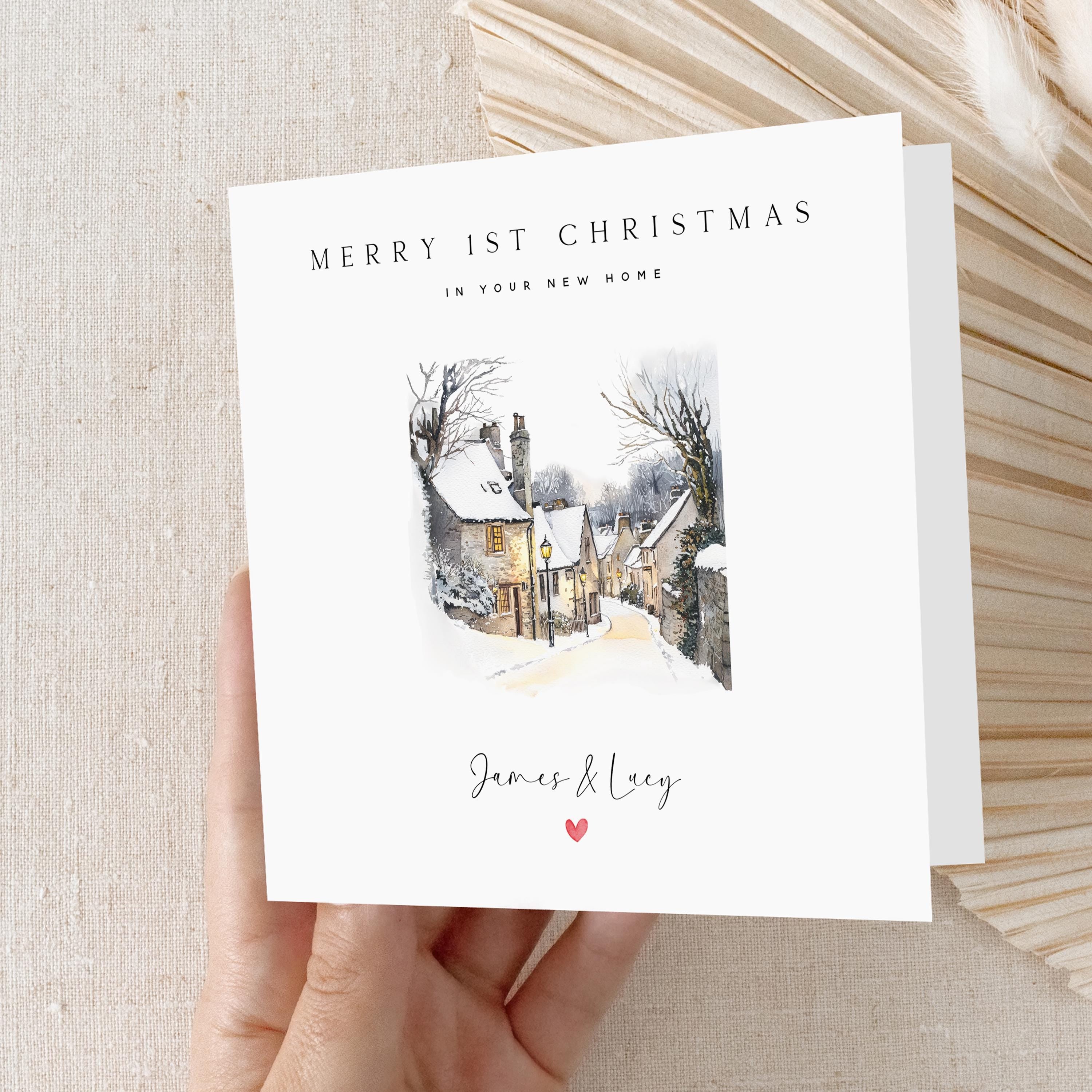 First Christmas In Your New Home Card-Personalised Xmas-New House-Christmas Card For Friends, Family, Couple-Congratulations-Moving Card