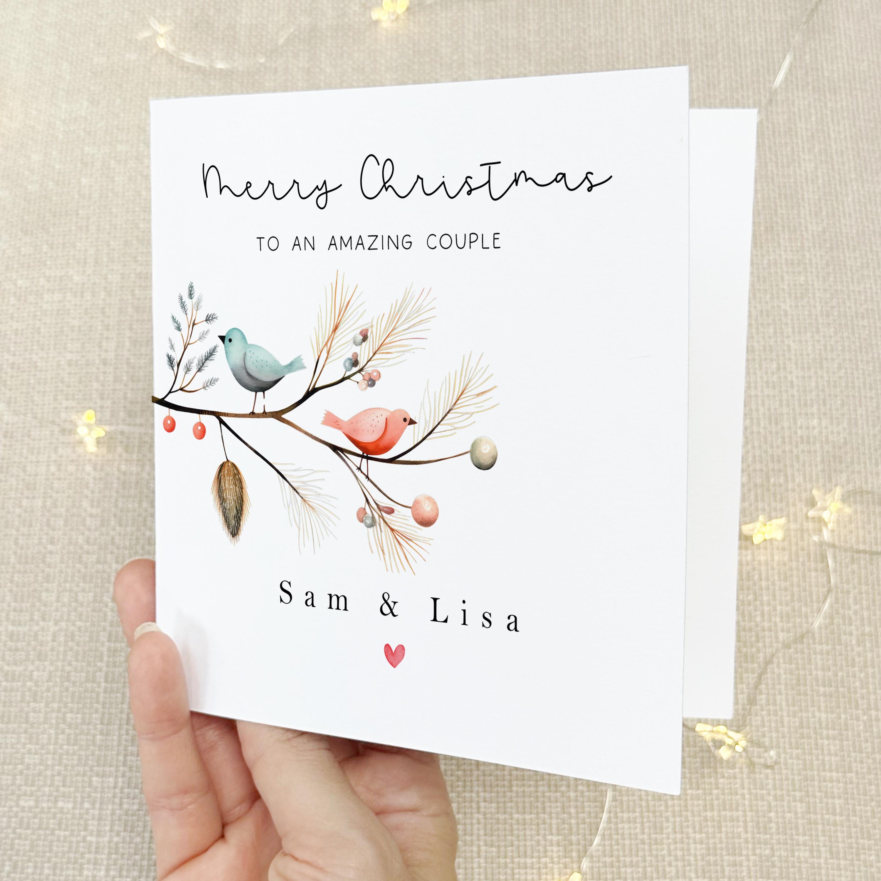 Christmas Card For Couple, Special Couple Christmas Card, Christmas Card For Friends ,Family ,Couple, To Both Of You Christmas Card, Birds