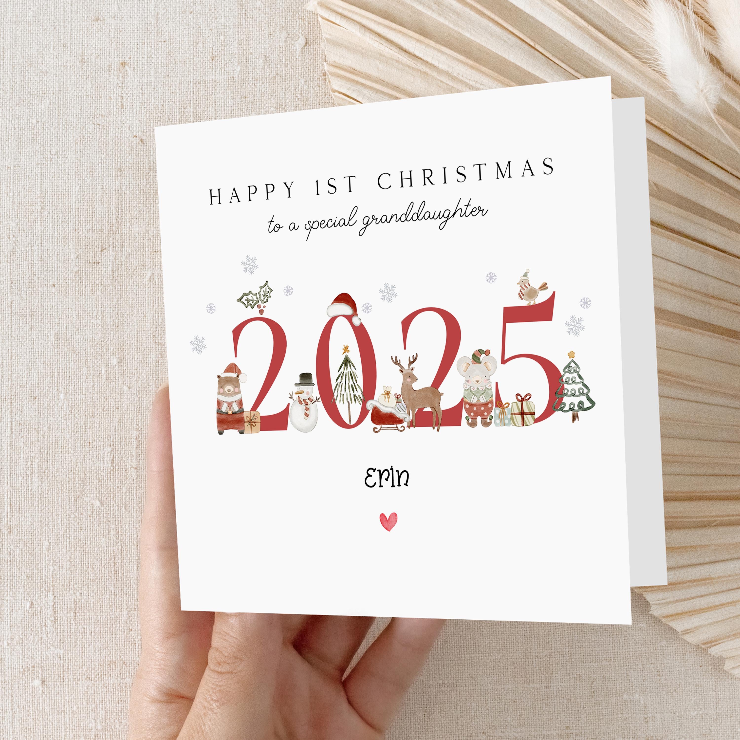 Personalised First Christmas Card-Baby&