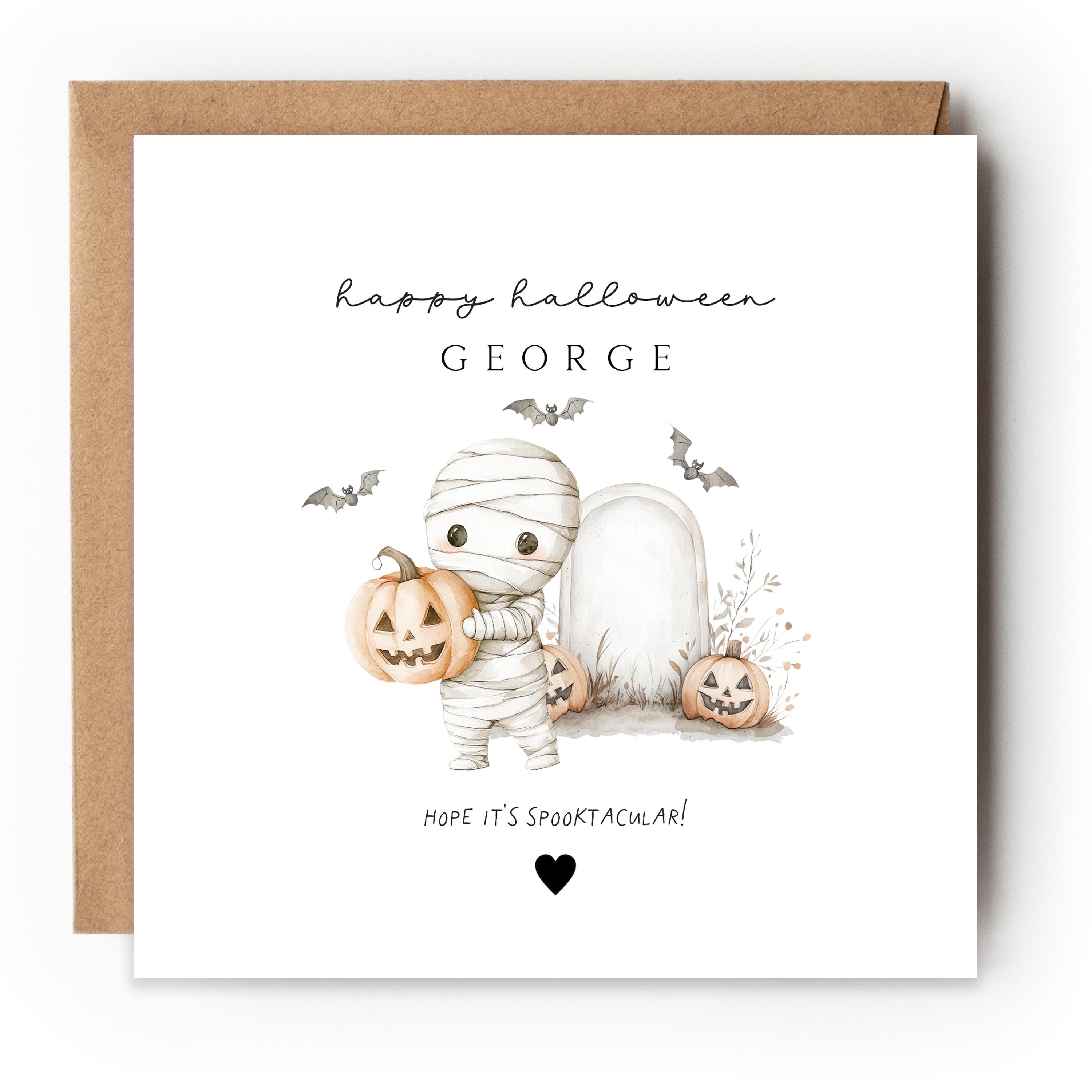 Happy Halloween Card,Personalised Card,Halloween Card For Son,Daughter, Grandson, Granddaughter,Niece,Nephew, Halloween Mummy, Handmade