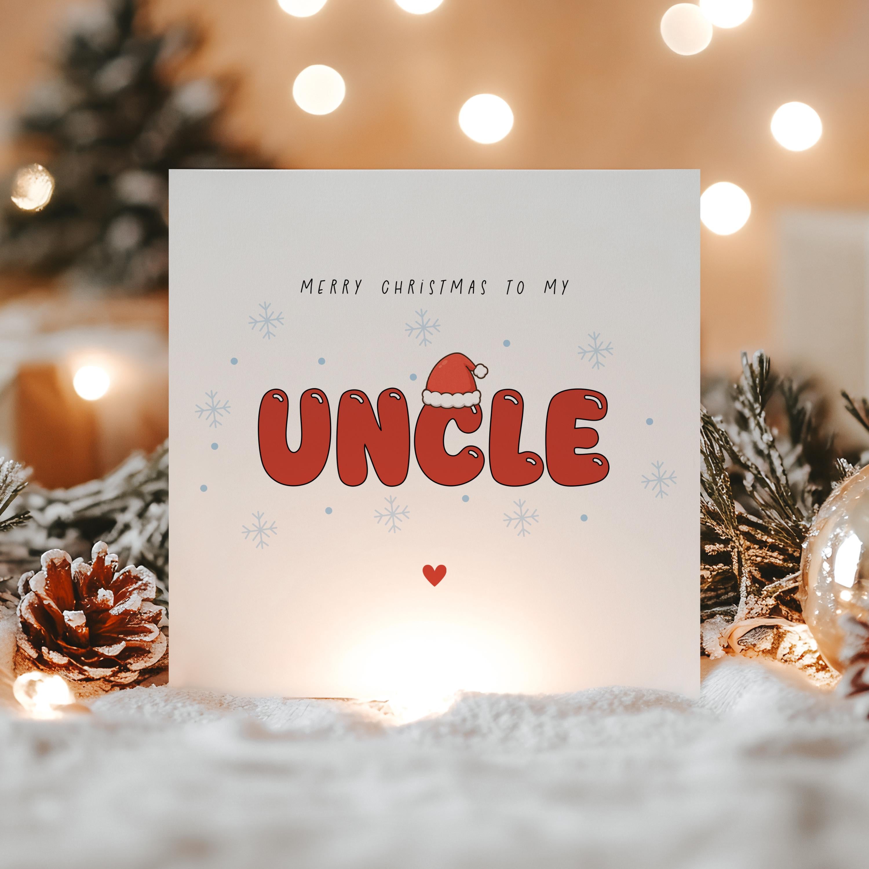 Uncle Christmas Card-Christmas Card To My Uncle-Christmas Card For Uncle-Uncle Christmas Gift-Custom Christmas Card For Uncle-Handmade Card