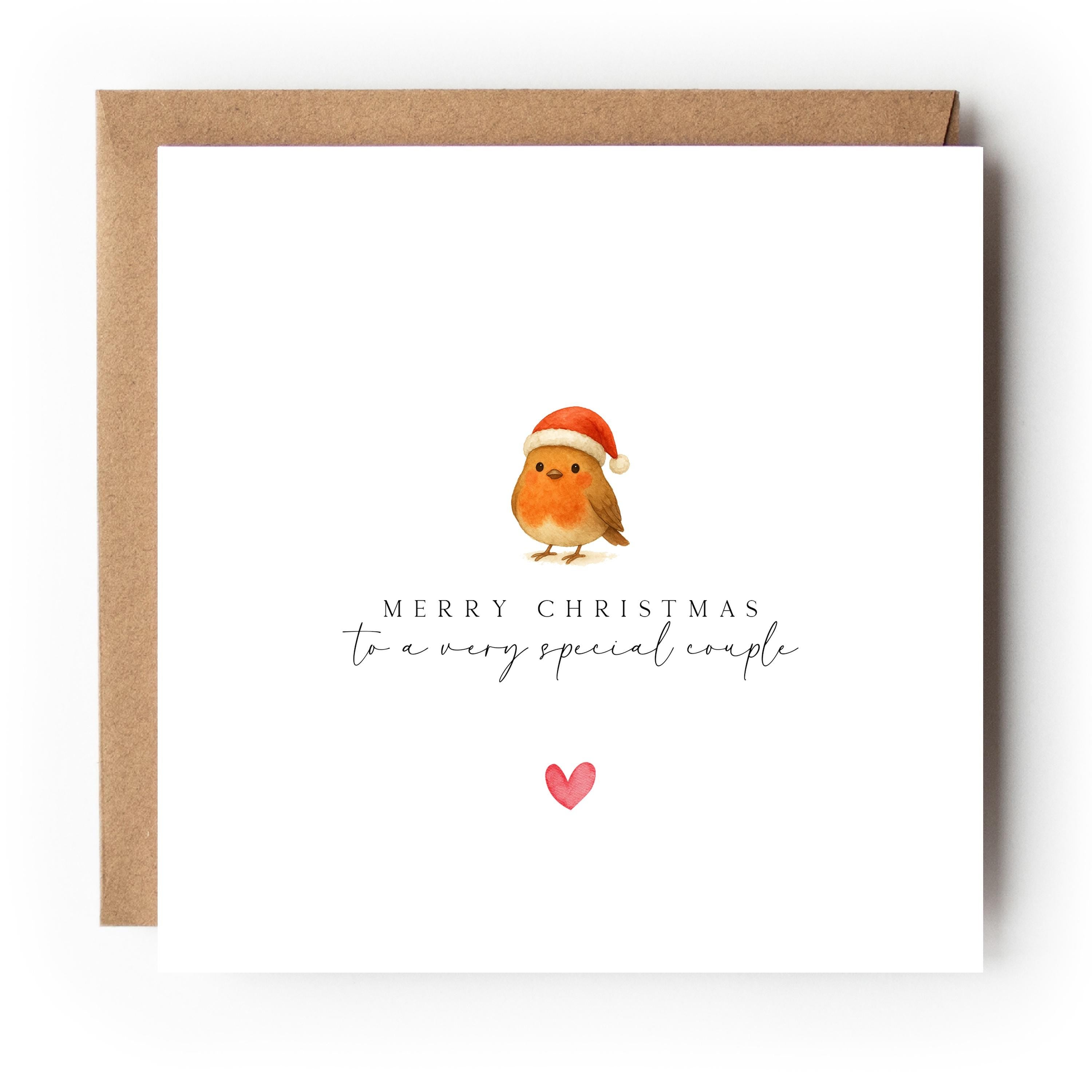 Christmas Card For Couple Personalised, Special Couple Christmas Card, Special Friends ,Family ,Couple, To Both Of You Christmas Card, Robin