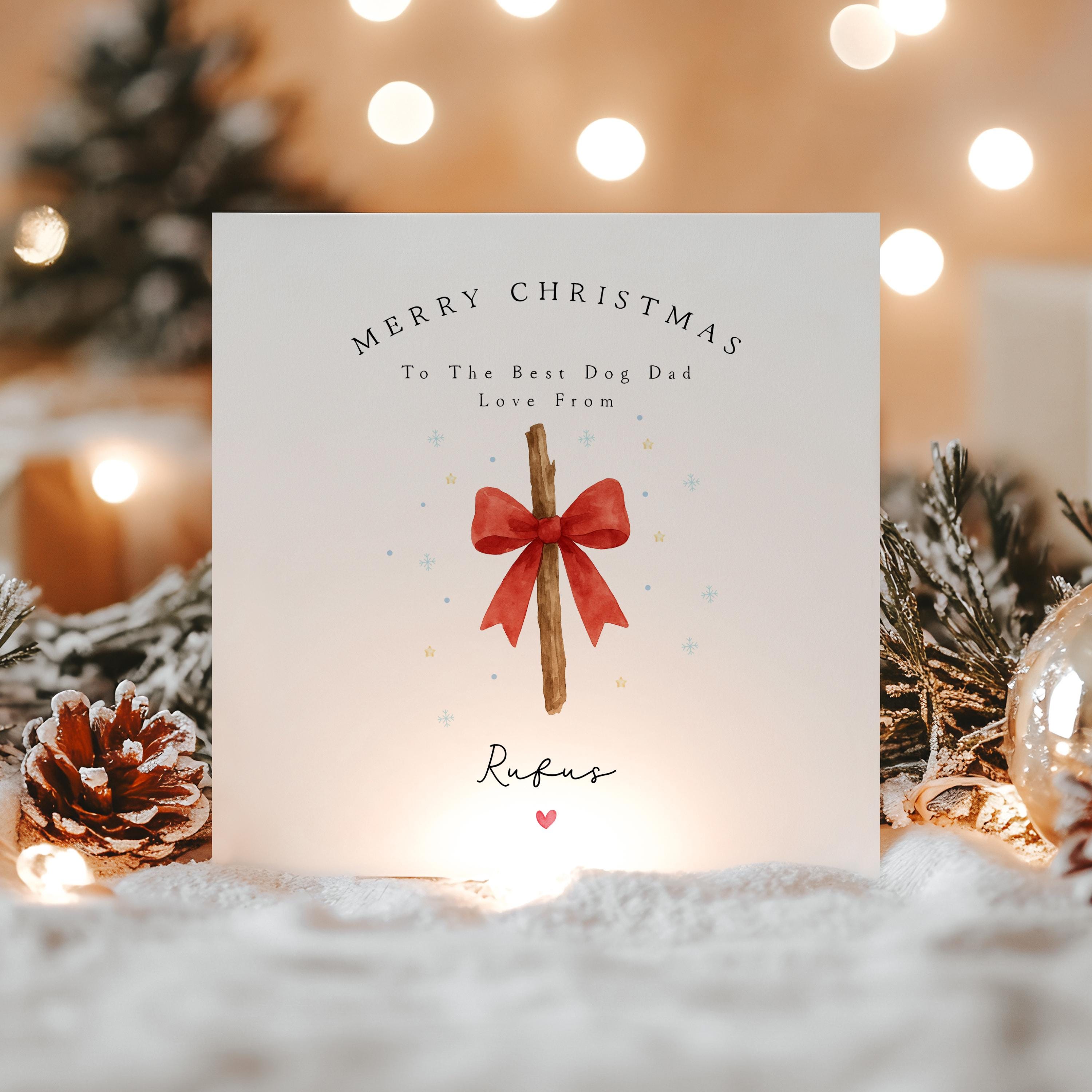 Christmas Card From The Dog, Personalised Dog Dad Card, Doggy Christmas Card, Merry Christmas From The Dog, Dog Dad Gift, Doggy Dad Gift