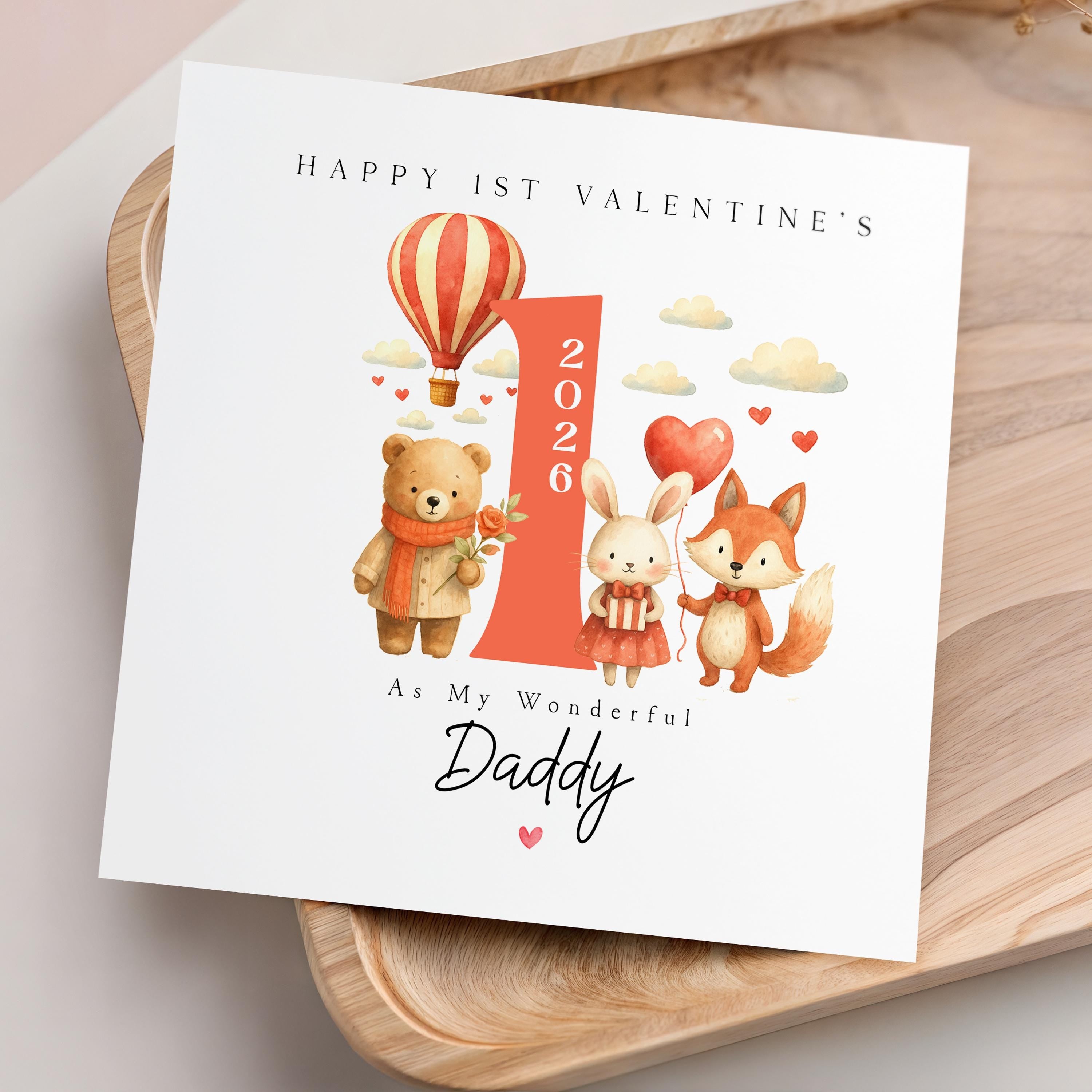 1st Valentines Day Daddy Card- For My Daddy, Dad Card, First Valentine&