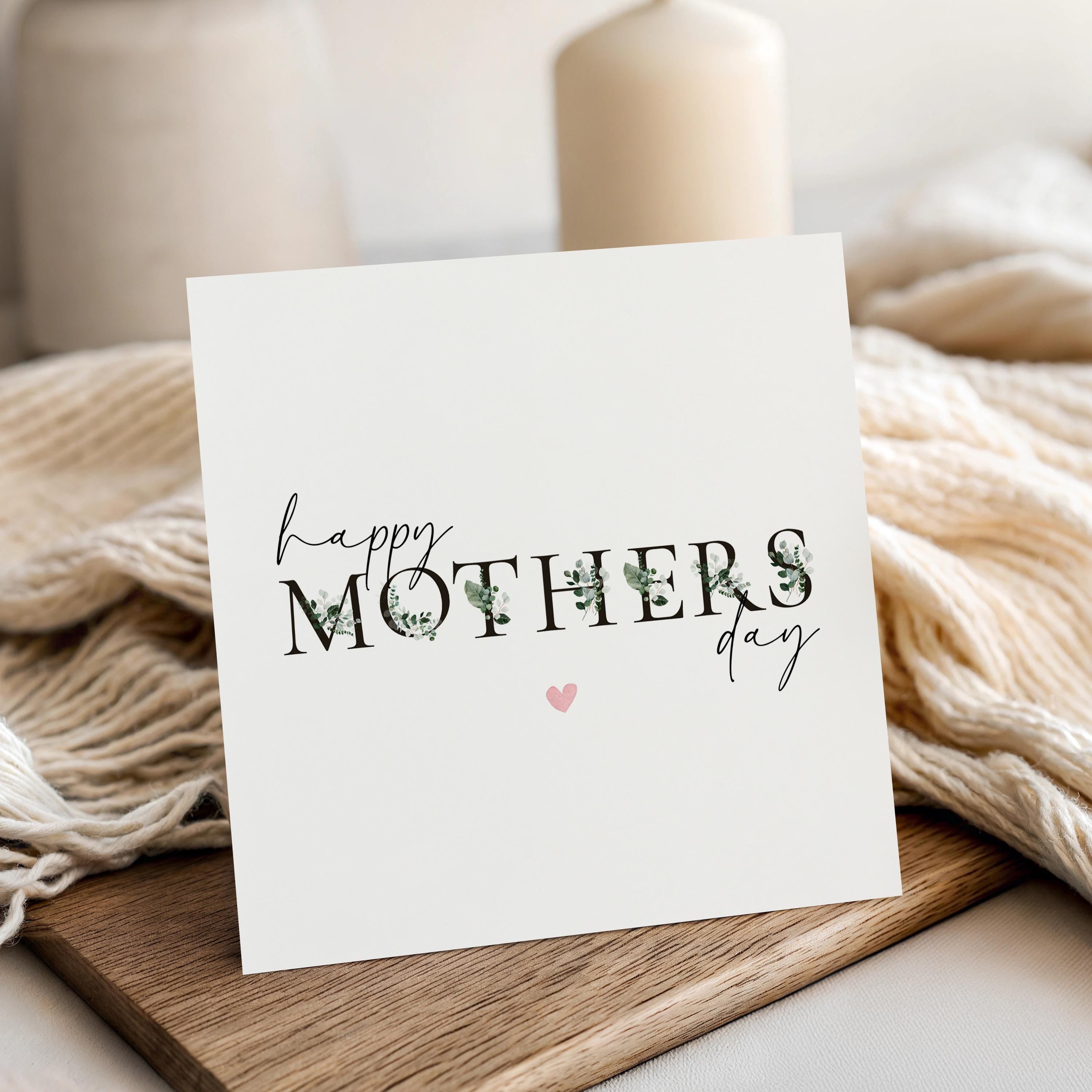 Mothers Day Card, Botanical, Happy Mother&