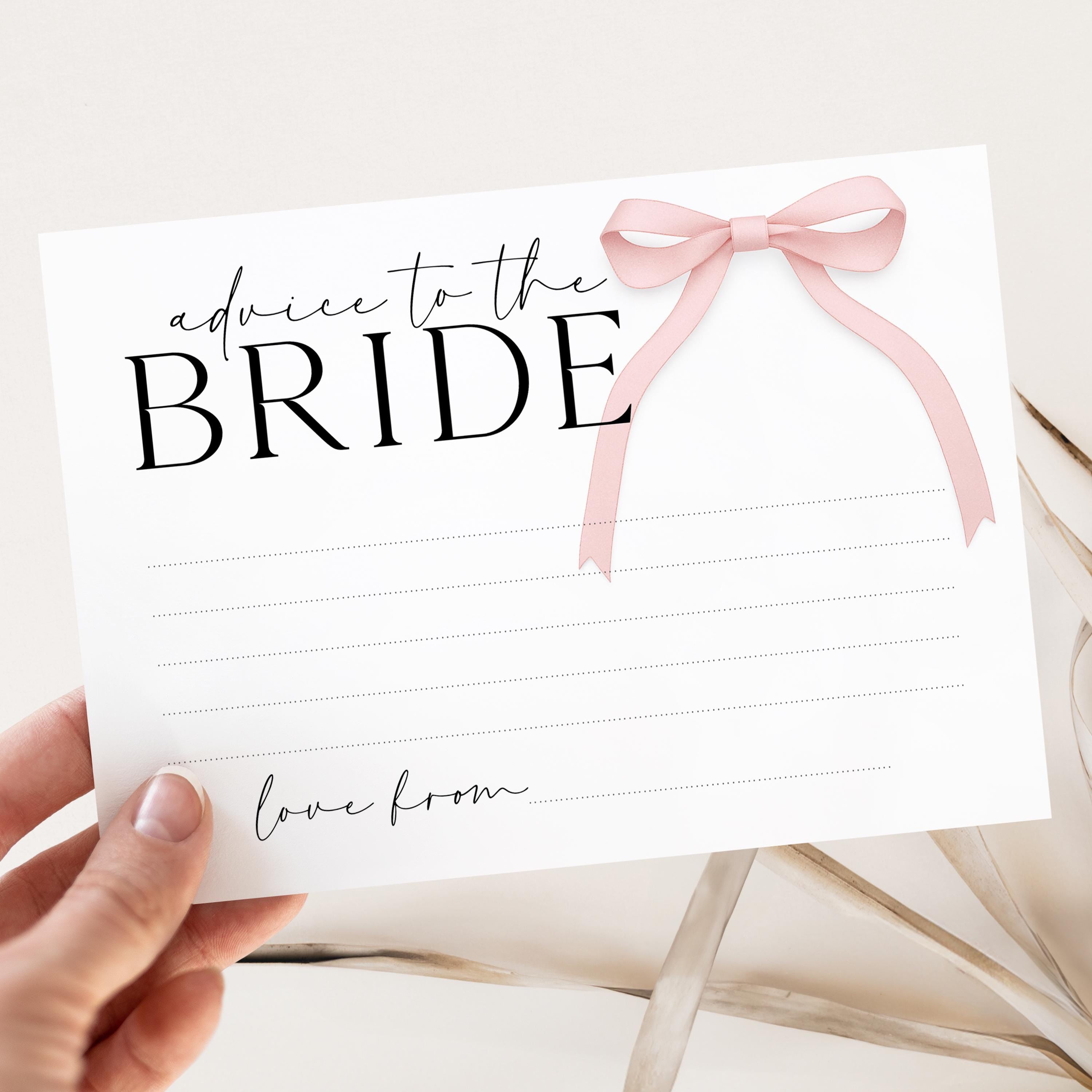 Advice To Bride Cards, Hen Party Games, Hen Party Favours, Hen Do Games, Who Knows The Bride Best, Memory With Bride, Pink Bow Theme