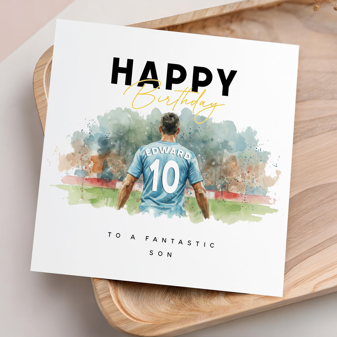 Football Birthday Card Personalised, Football Shirt Card, Birthday For Son, Boy, Nephew, Grandson, 10th,13th,16th,18th,21st,30th Any Age