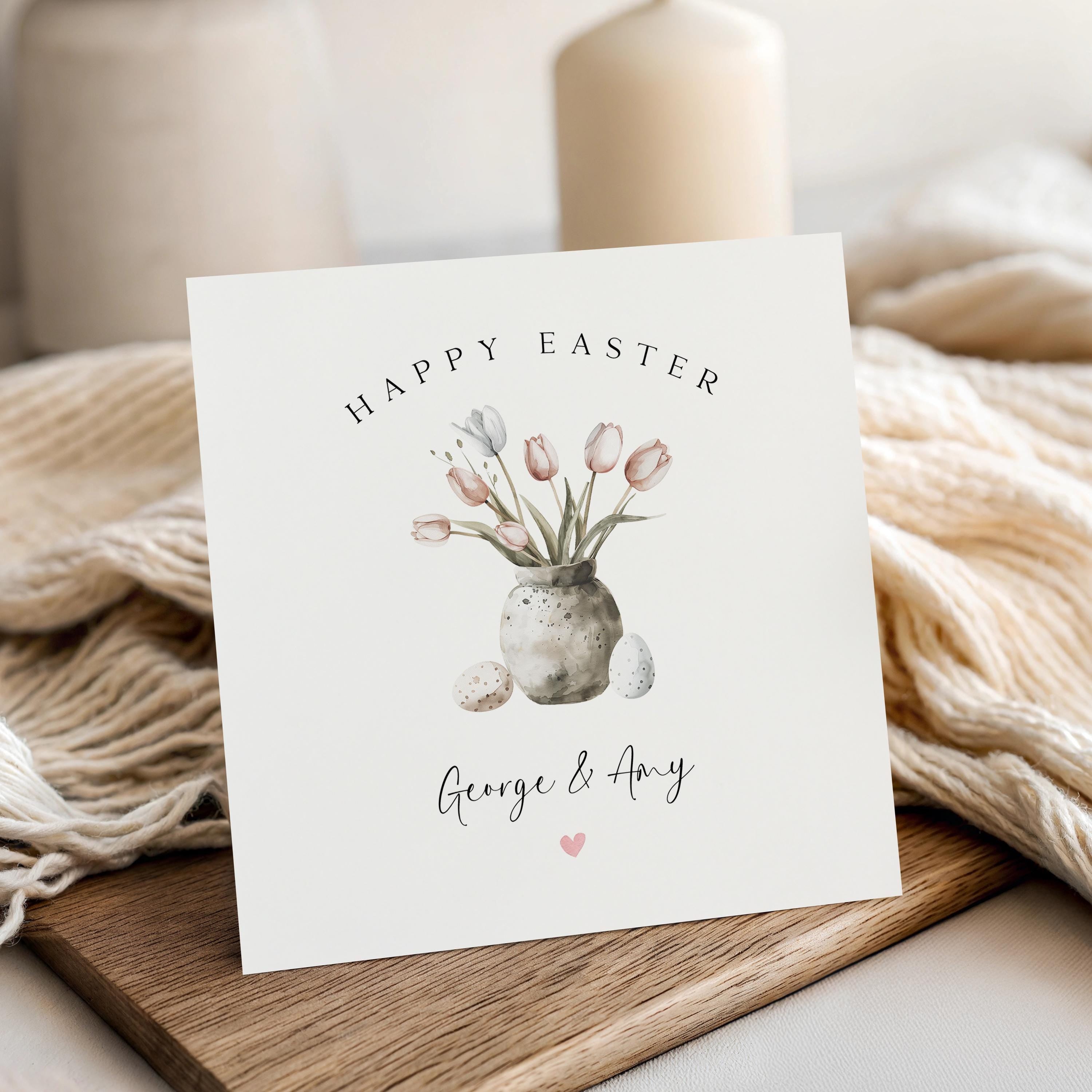 Personalised Easter Card-Easter Card For Couple, Mum, Dad, Family, Friends, Daughter, Son, Uncle, Auntie, Grandma, Granddad, Flower Card