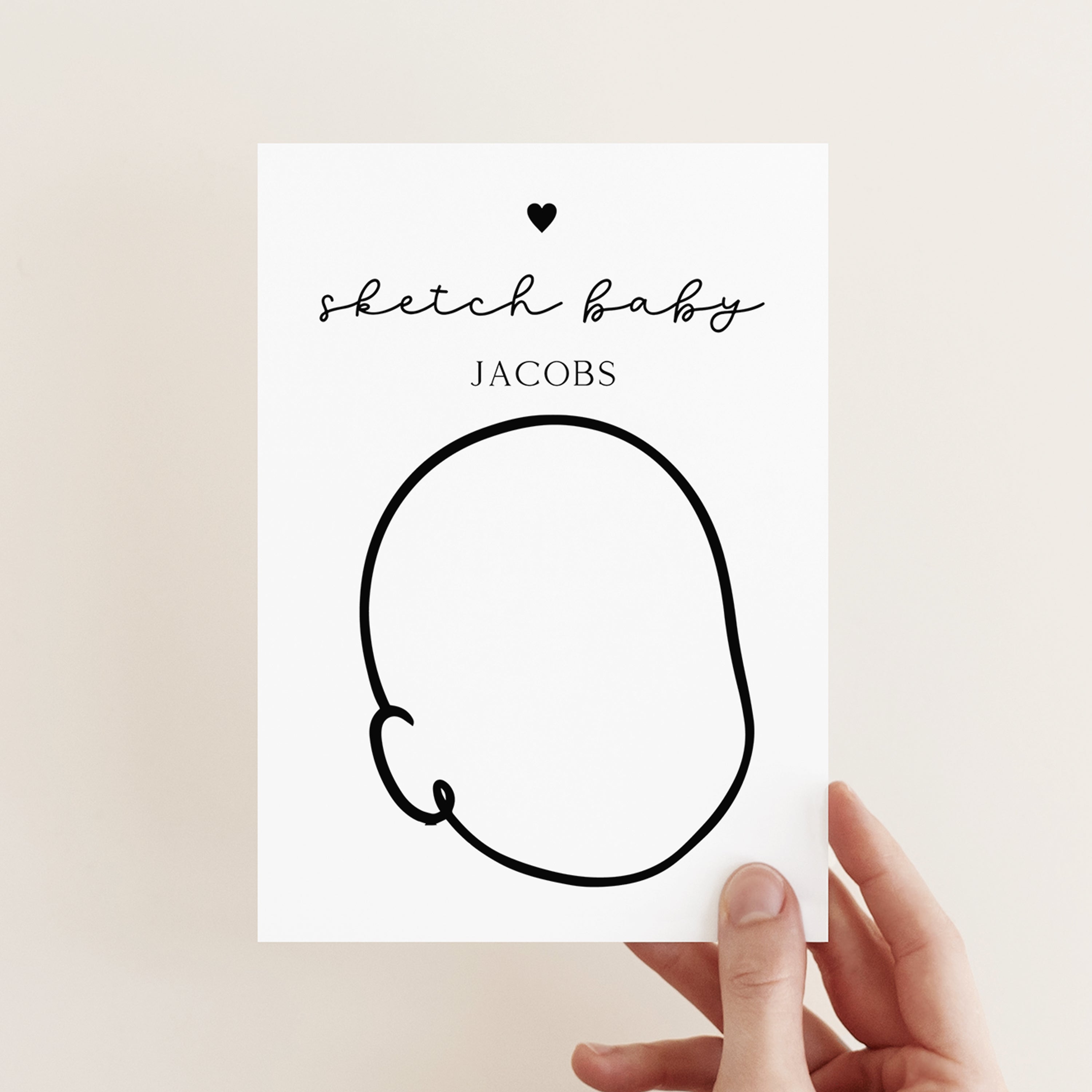Personalised Minimalist White Sketch The Baby Game