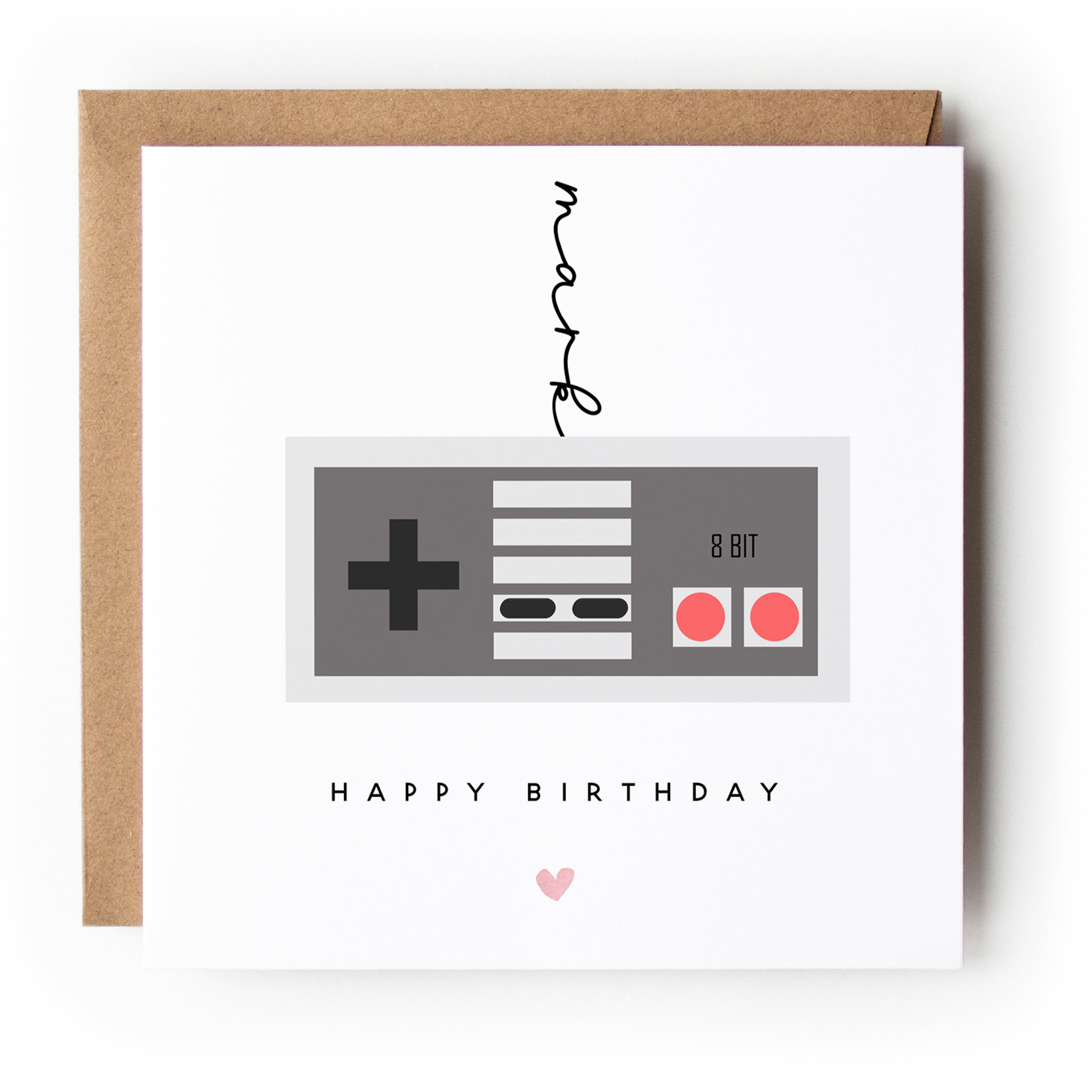 8 Bit Controller Personalised Birthday Card