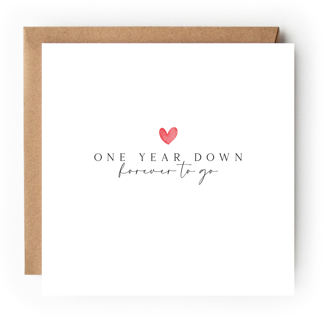 First Year Anniversary Card Minimalist Heart