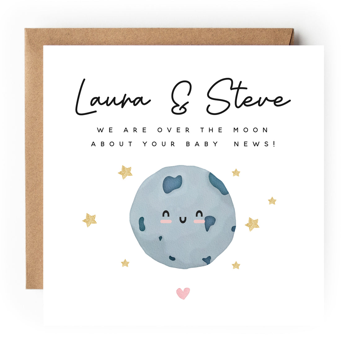 Personalised Over The Moon Pregnancy Congratulations Card