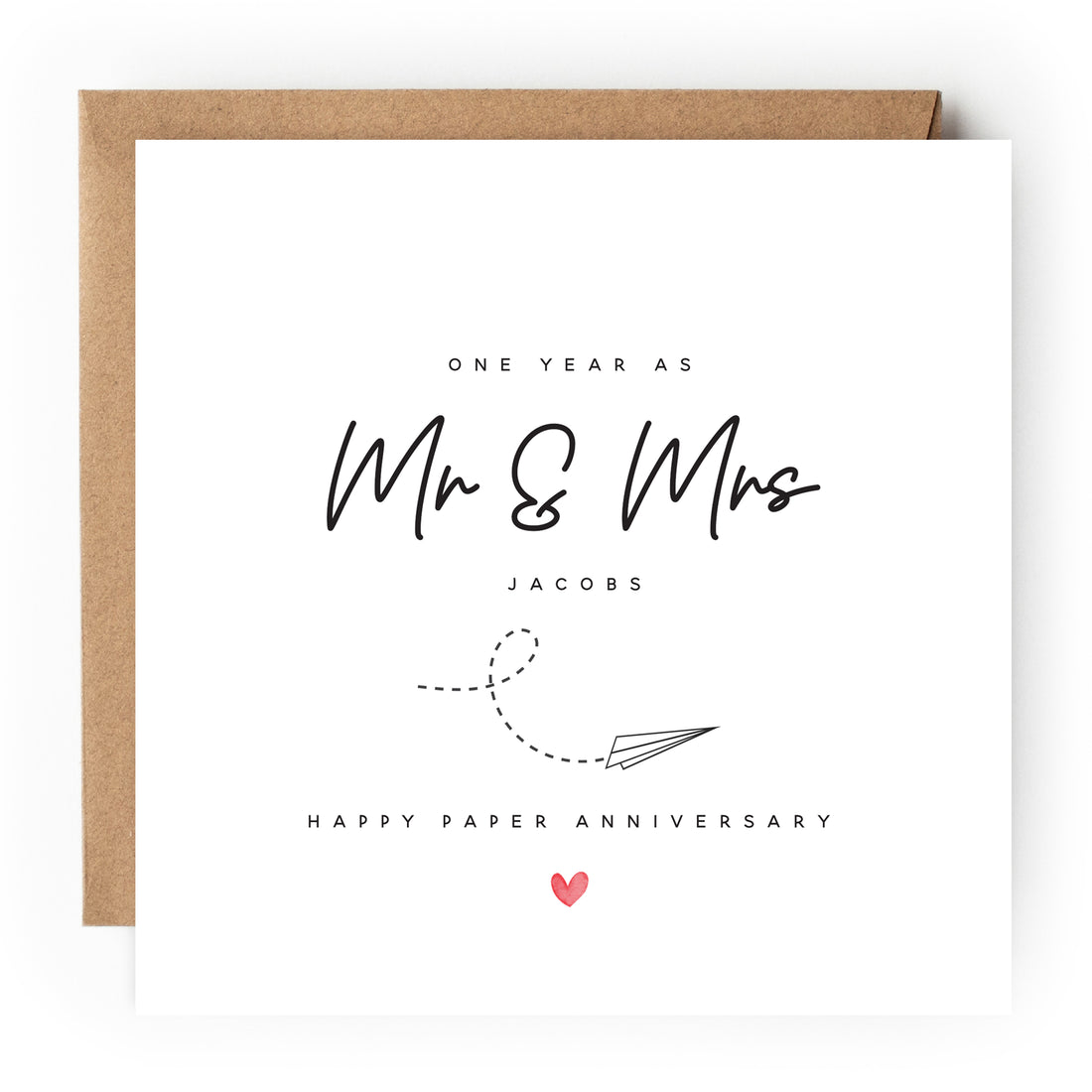 Personalised First Year Paper Anniversary Card