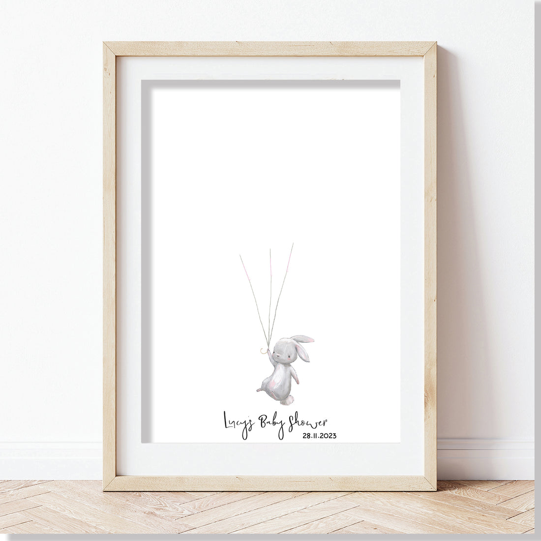 CUTE Rabbit Personalised FINGERPRINT GUEST BOOK