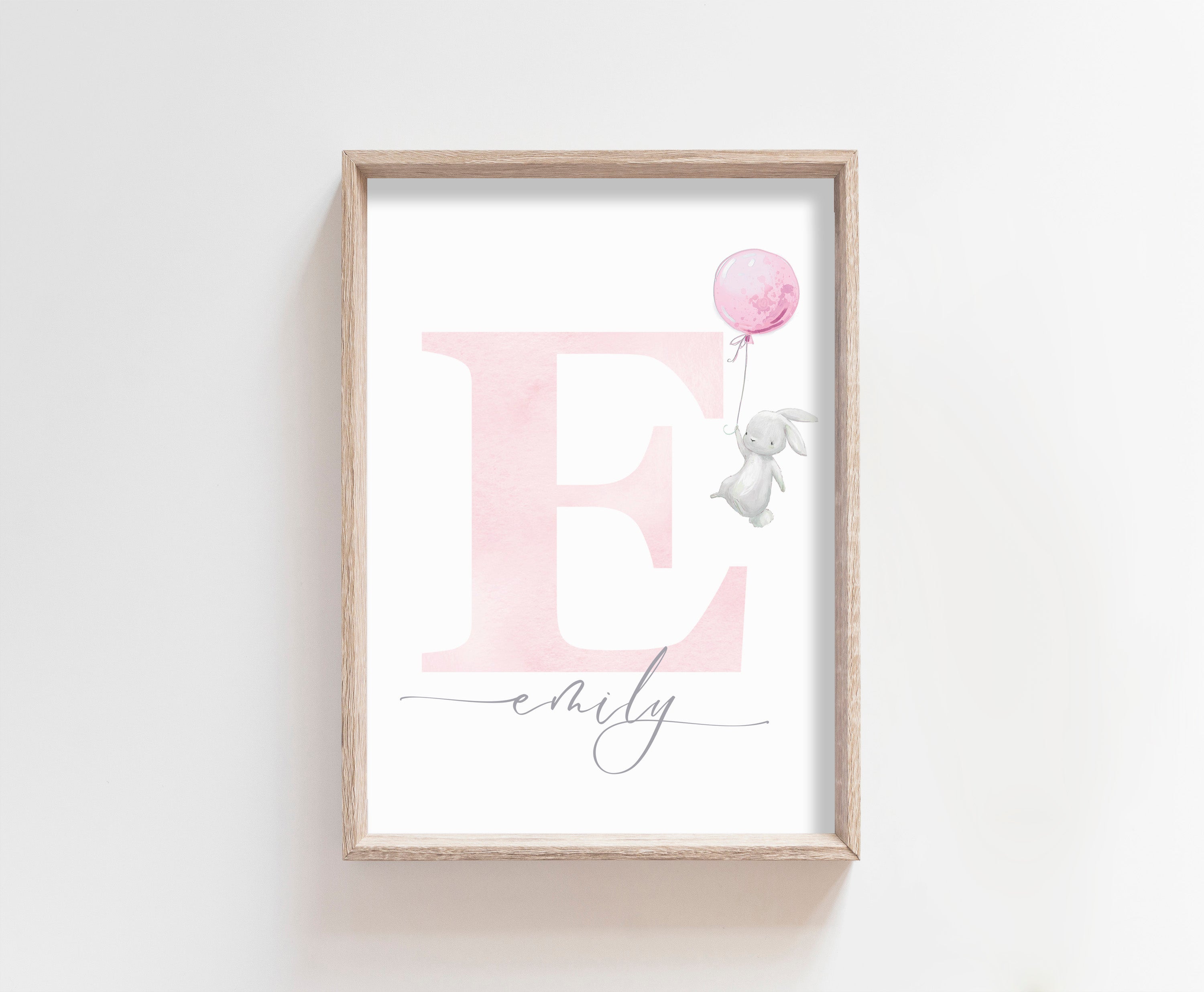 Personalised Cute Rabbit Name Print