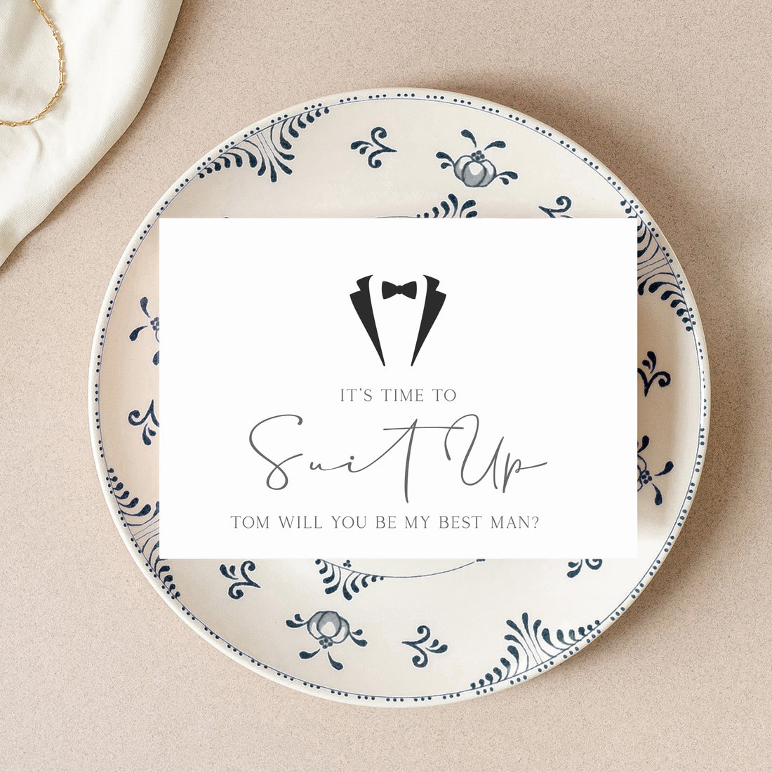 Personalised Suit Up Best Man Cards