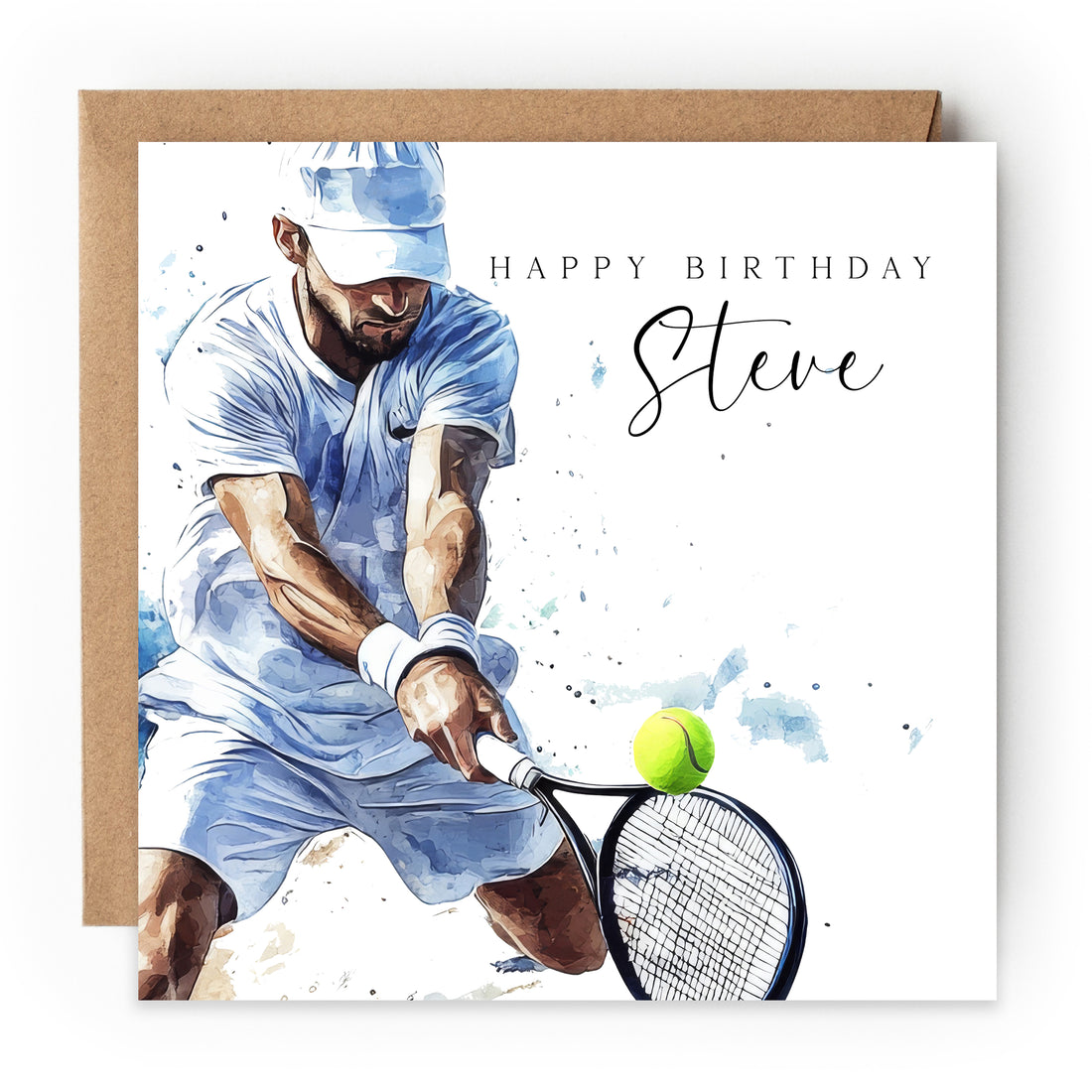 Personalised Tennis Player Birthday Card Style 2