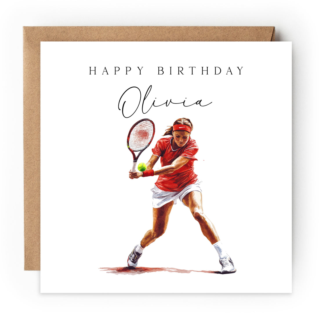 Personalised Tennis Player Birthday Card Style 4
