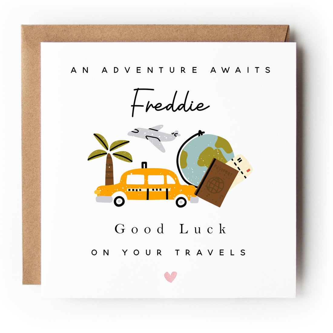 Personalised Good Luck Travelling Card